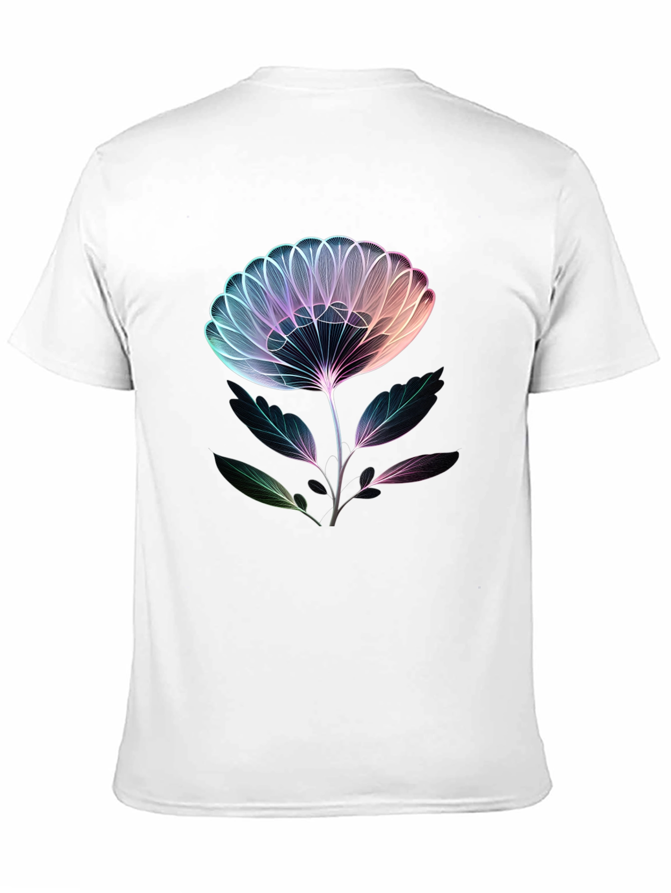 Neon Floral Graphic Tee - Modern Art Shirt