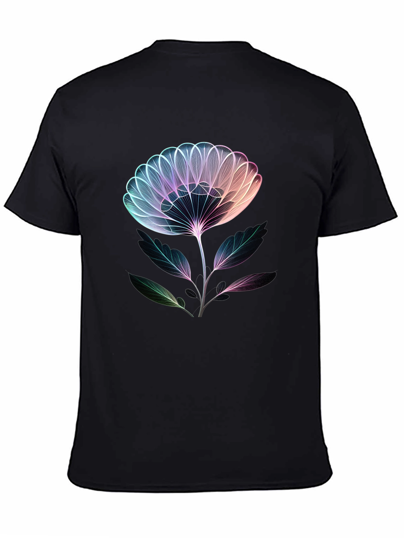 Neon Floral Graphic Tee - Modern Art Shirt