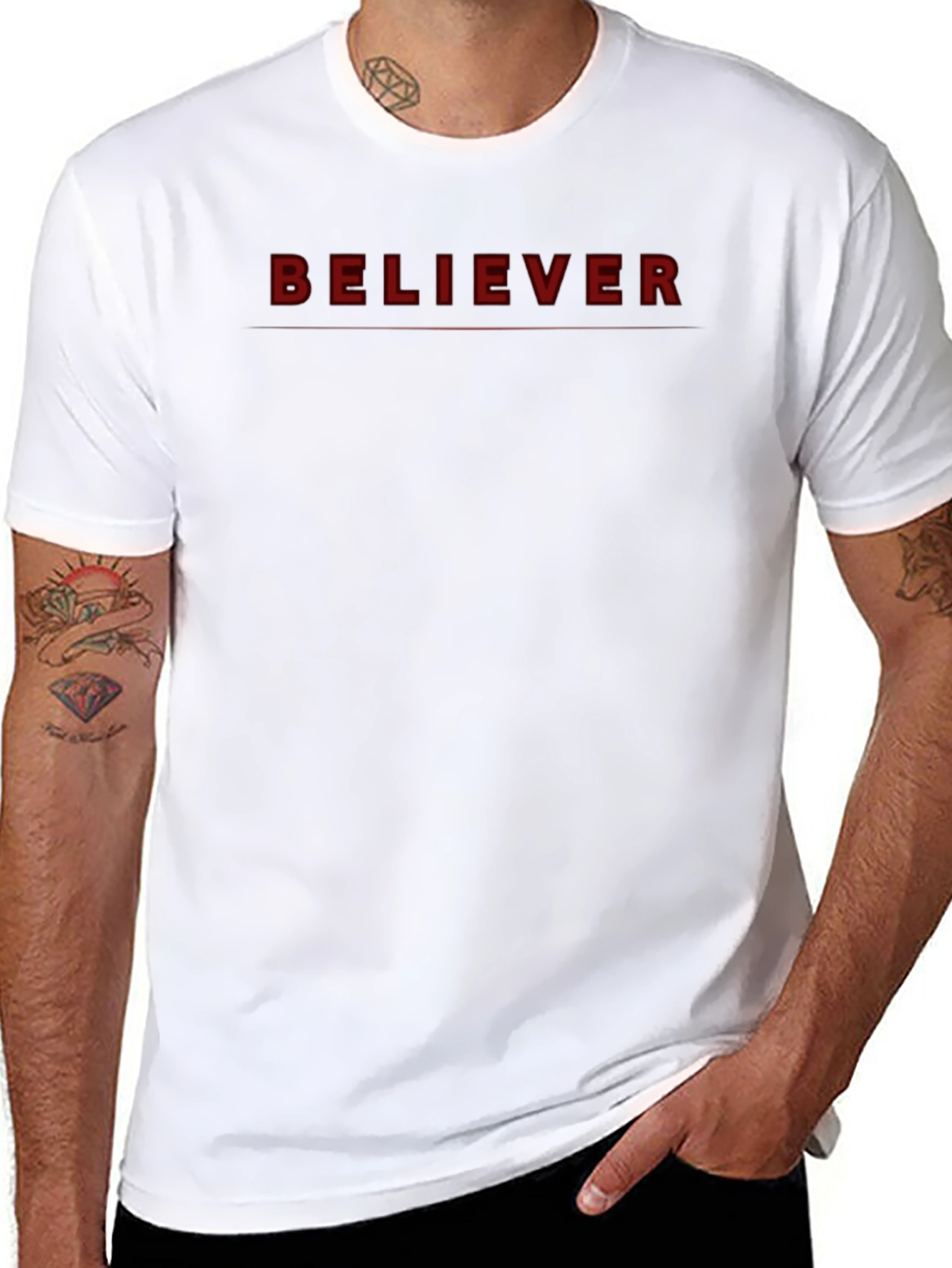 Believer Graphic Tee - Dark Red on Black T-Shirt