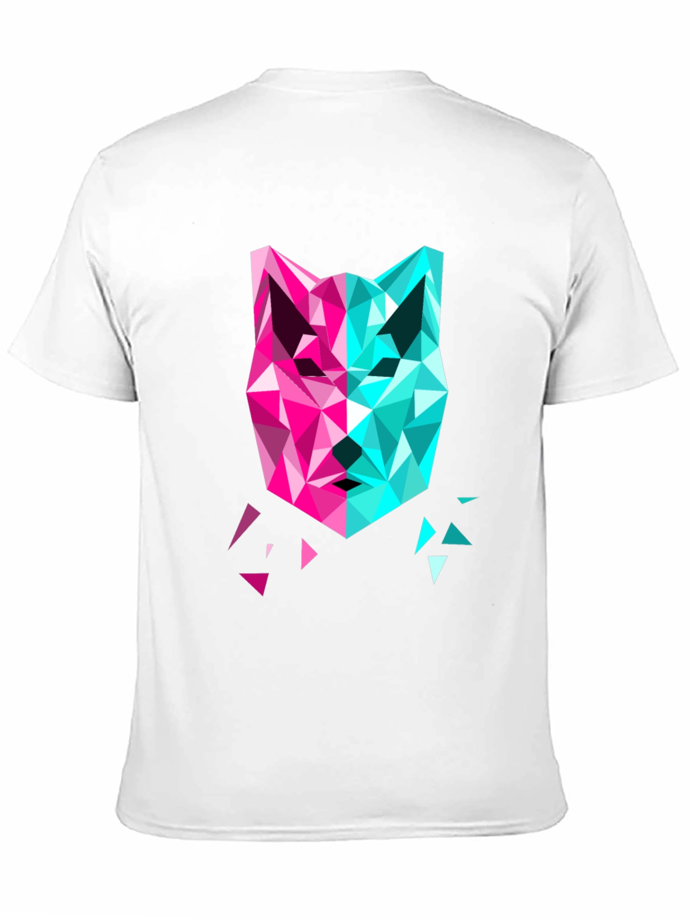 Geometric Wolf Graphic Tee - Modern Art Shirt