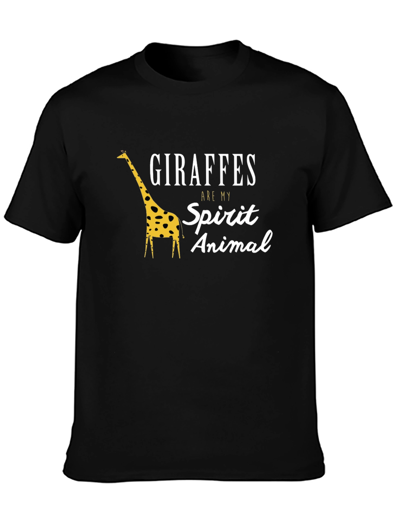 Giraffes Are My Spirit Animal Black T-Shirt