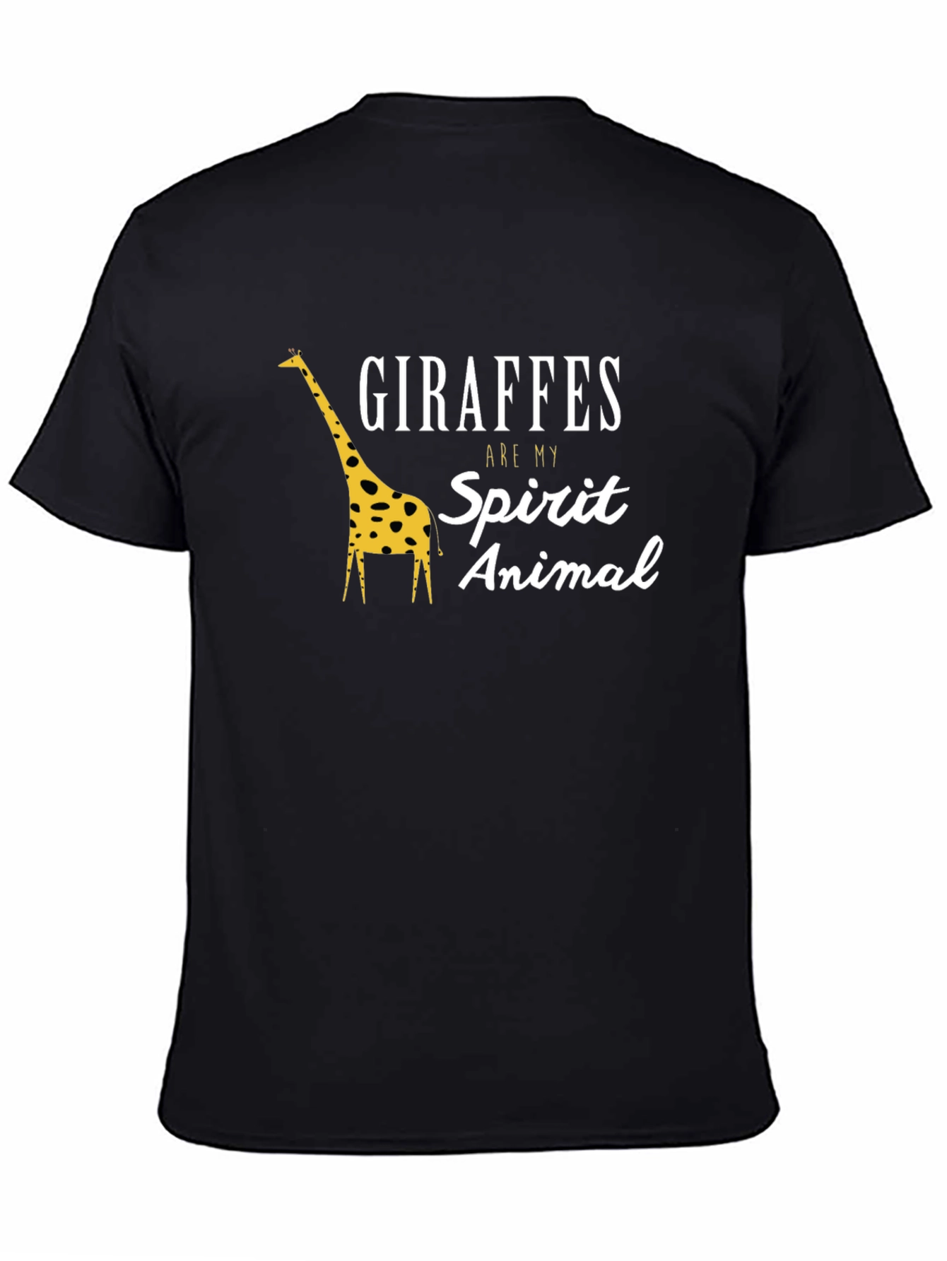 Giraffes Are My Spirit Animal Black T-Shirt