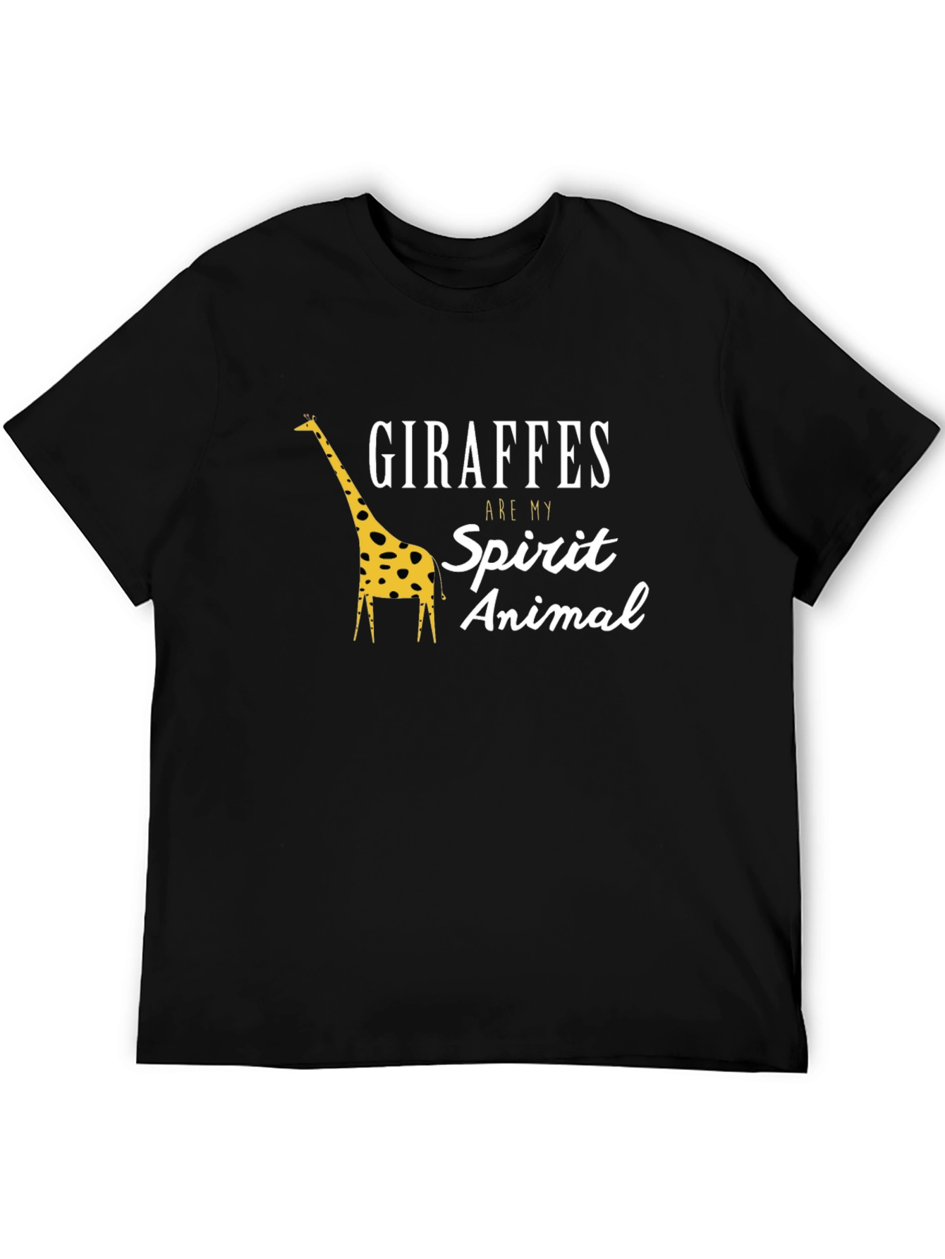 Giraffes Are My Spirit Animal Black T-Shirt