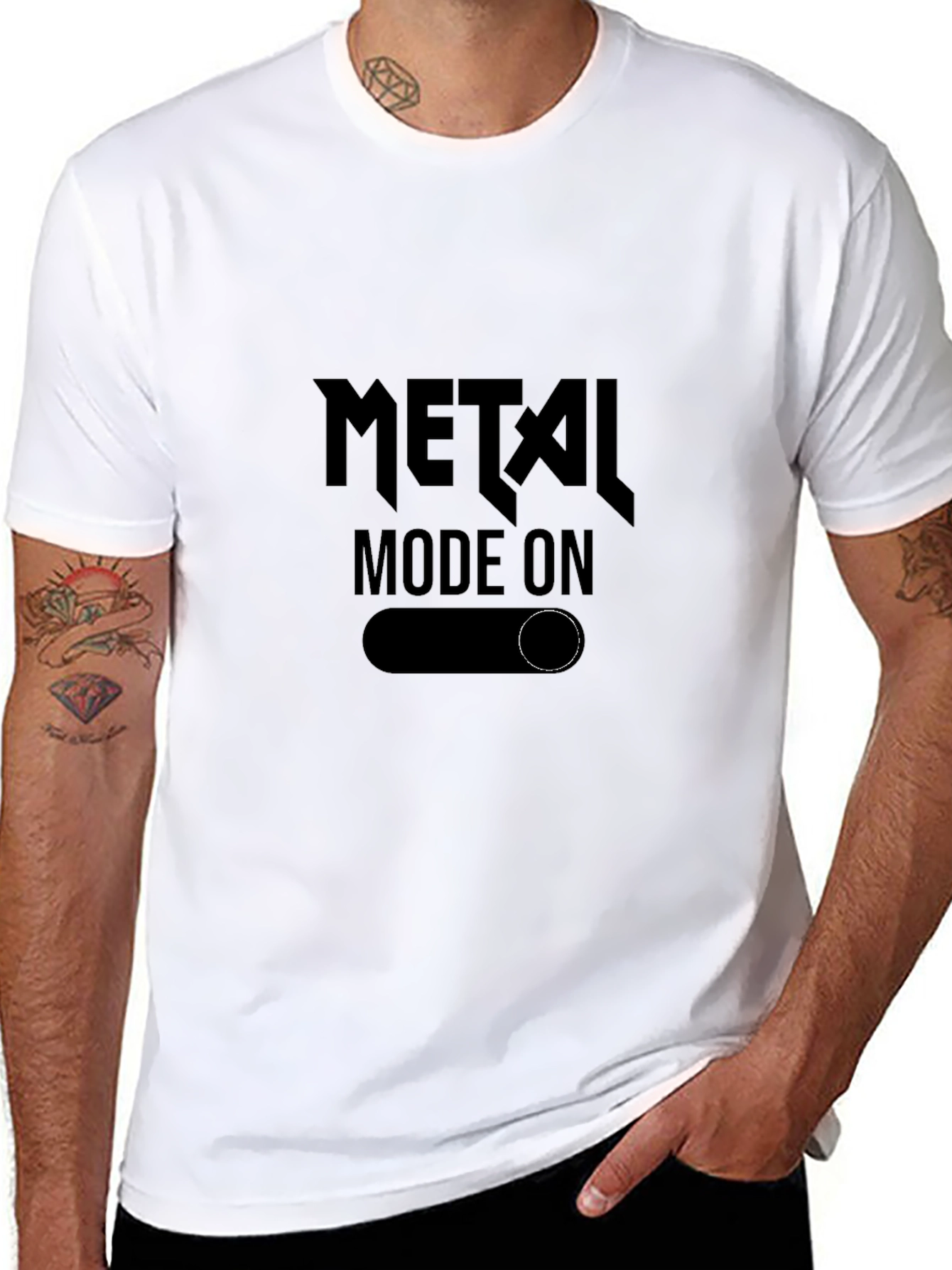Metal Mode On Black T-Shirt