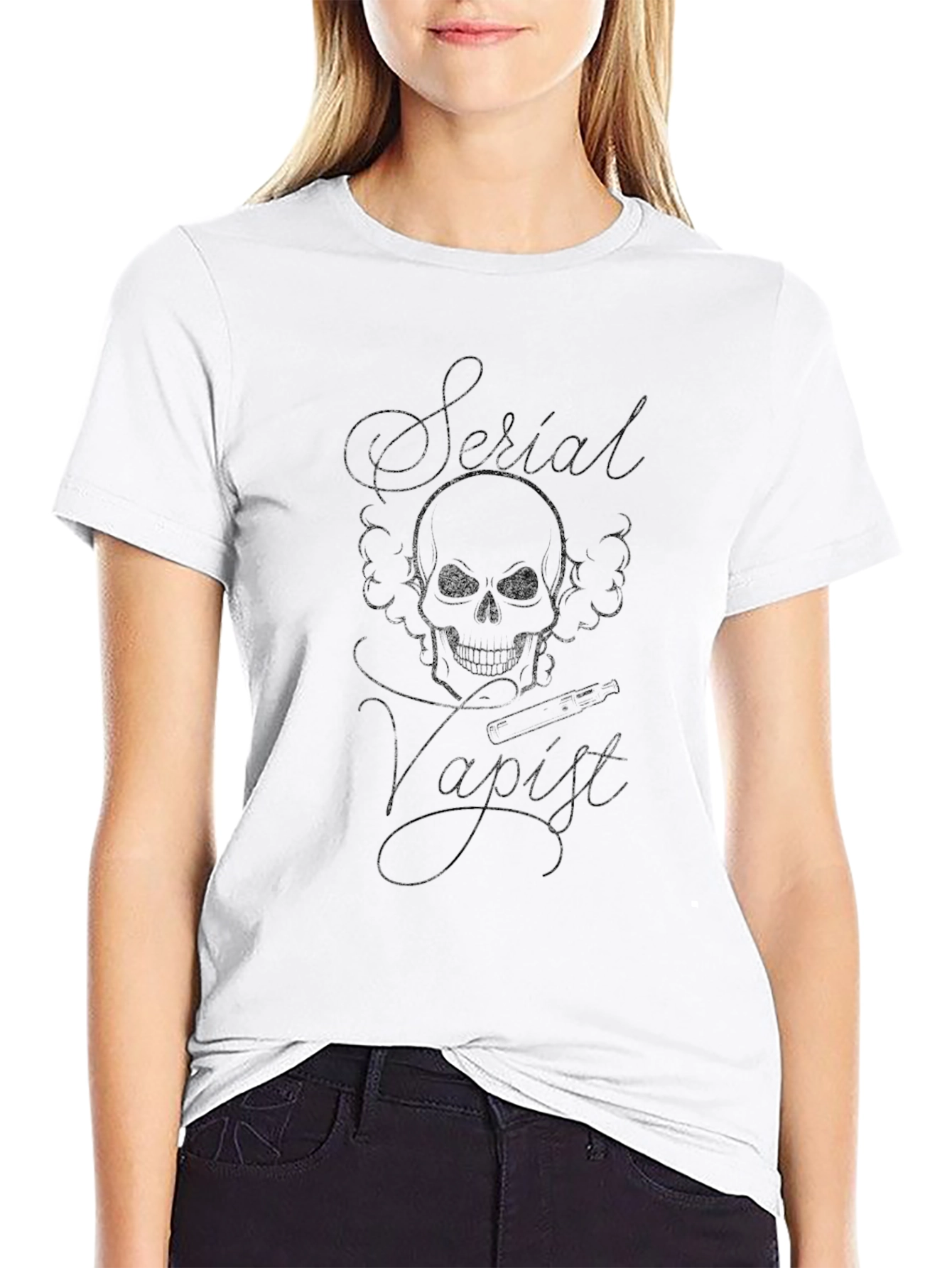 Serial Vapist Skull Graphic T-Shirt - Edgy Design