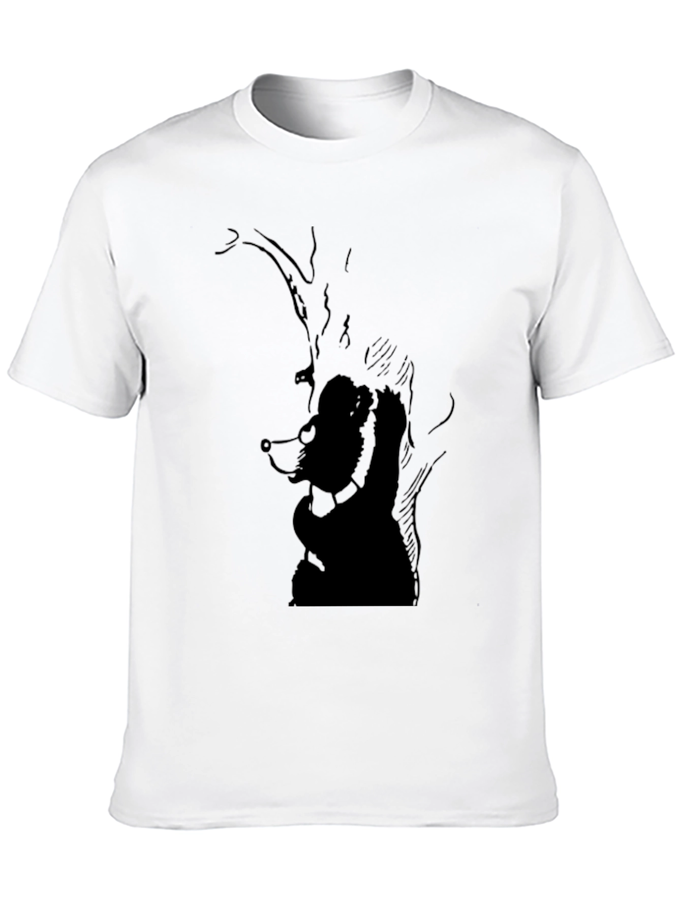 Mens Black Graphic Tee - Bear Design
