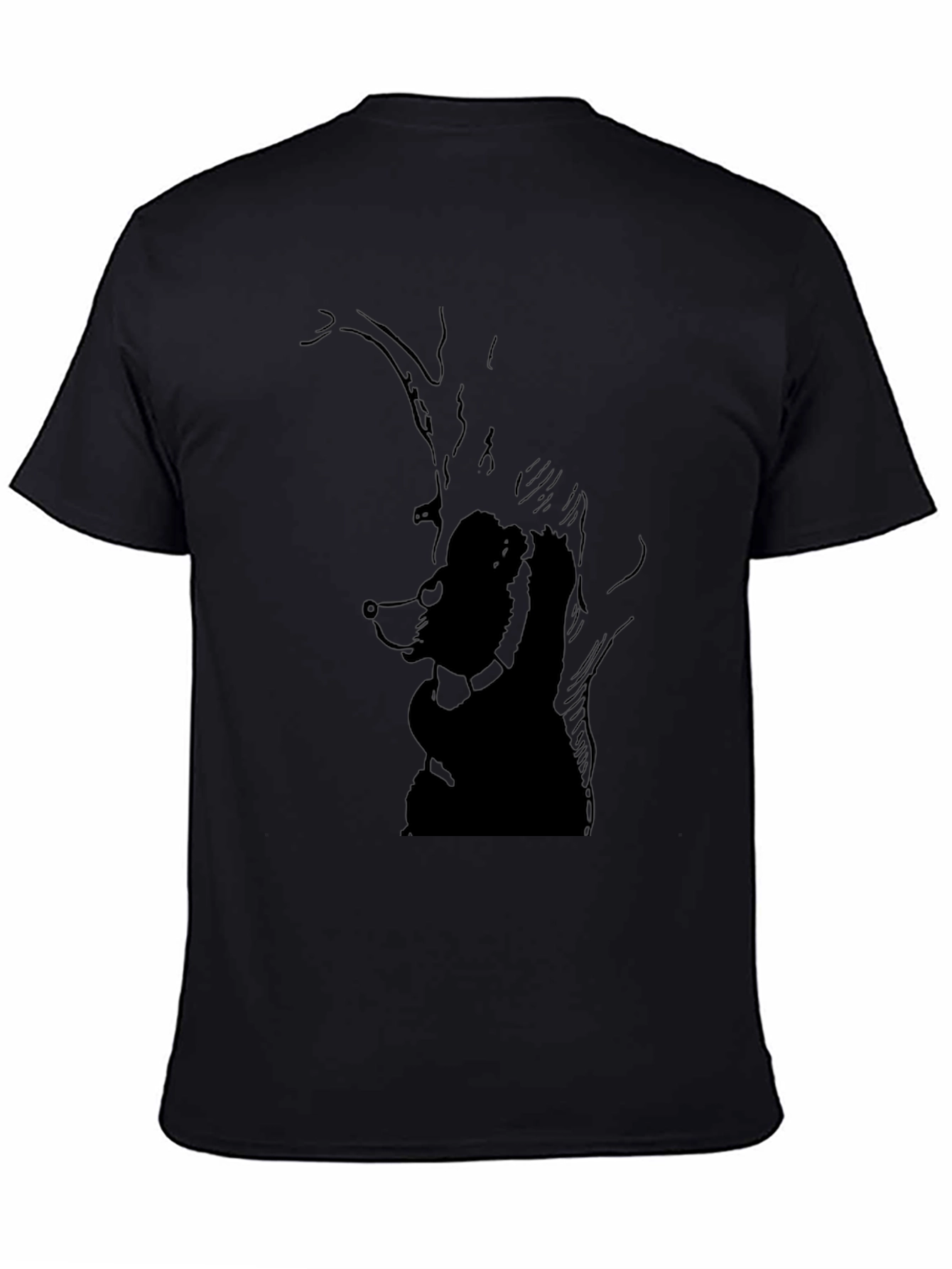 Mens Black Graphic Tee - Bear Design