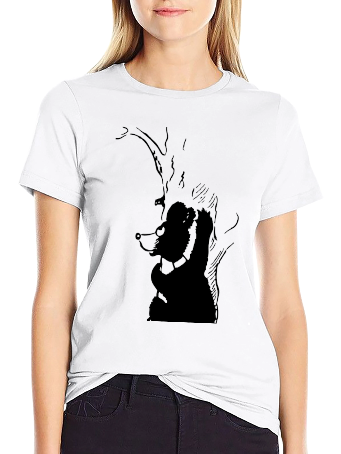 Mens Black Graphic Tee - Bear Design