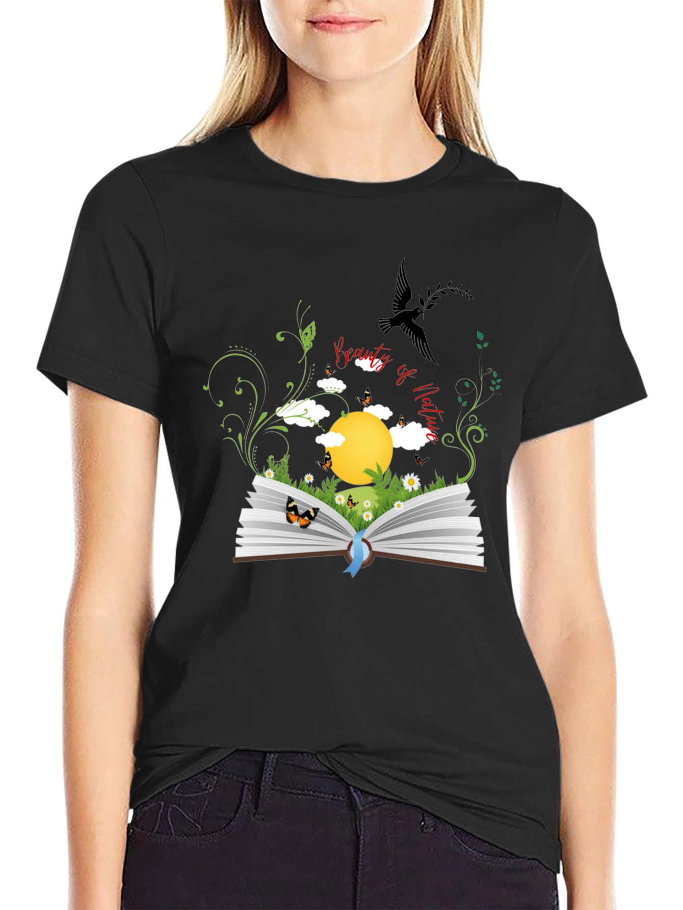 Nature Book Graphic Tee - Black