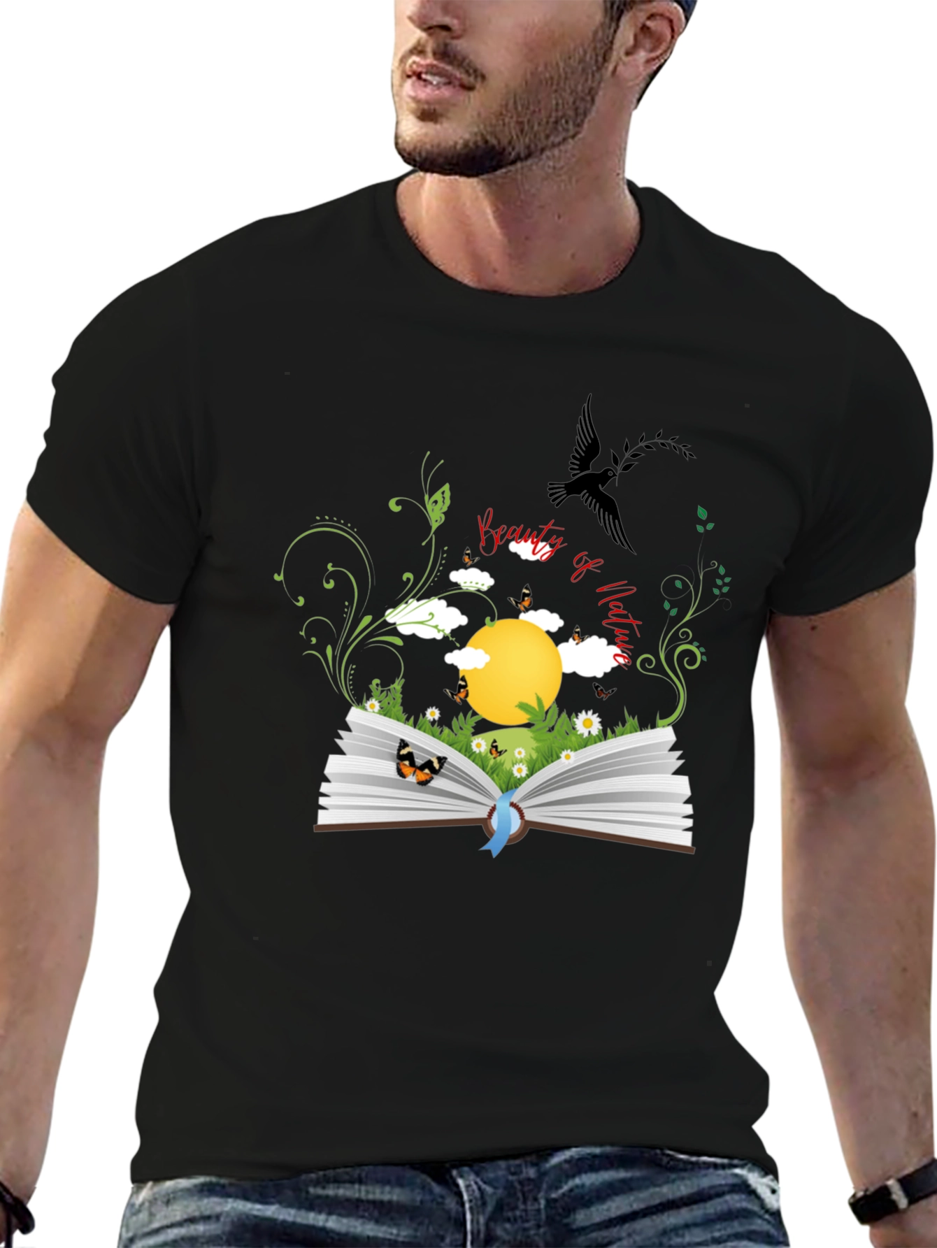 Nature Book Graphic Tee - Black