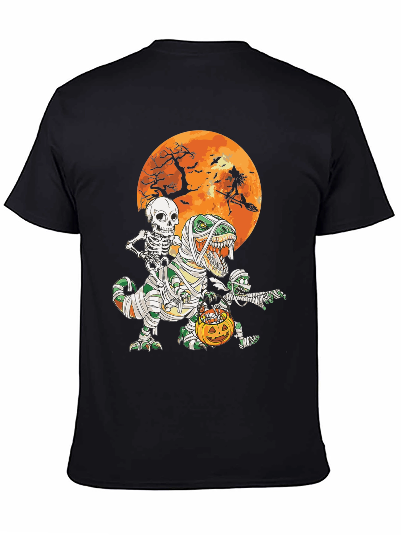Halloween T-Rex Mummy Skeleton Witch Tee