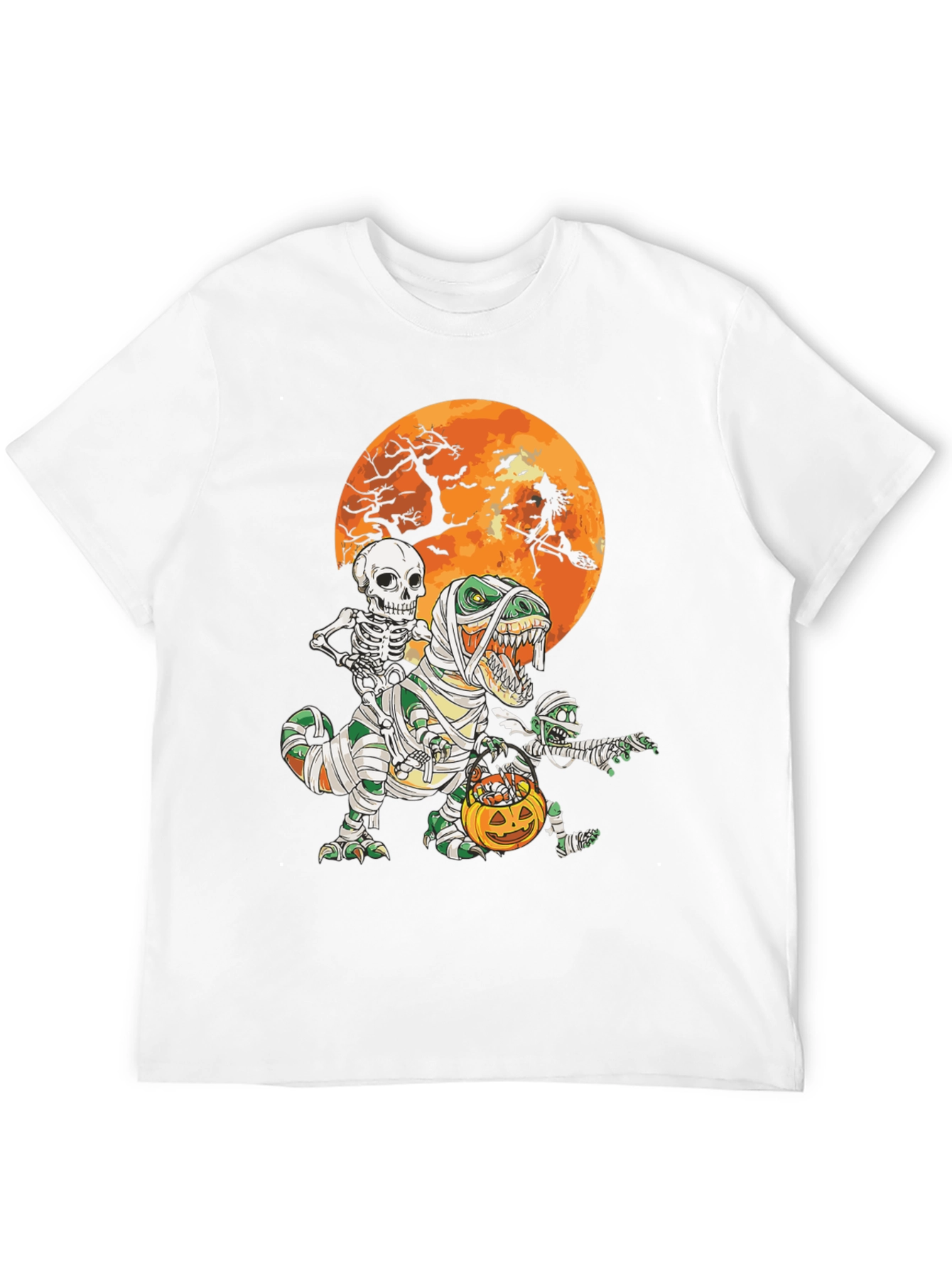 Halloween T-Rex Mummy Skeleton Witch Tee