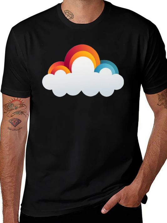 Rainbow Cloud Graphic T-Shirt - Comfort & Style