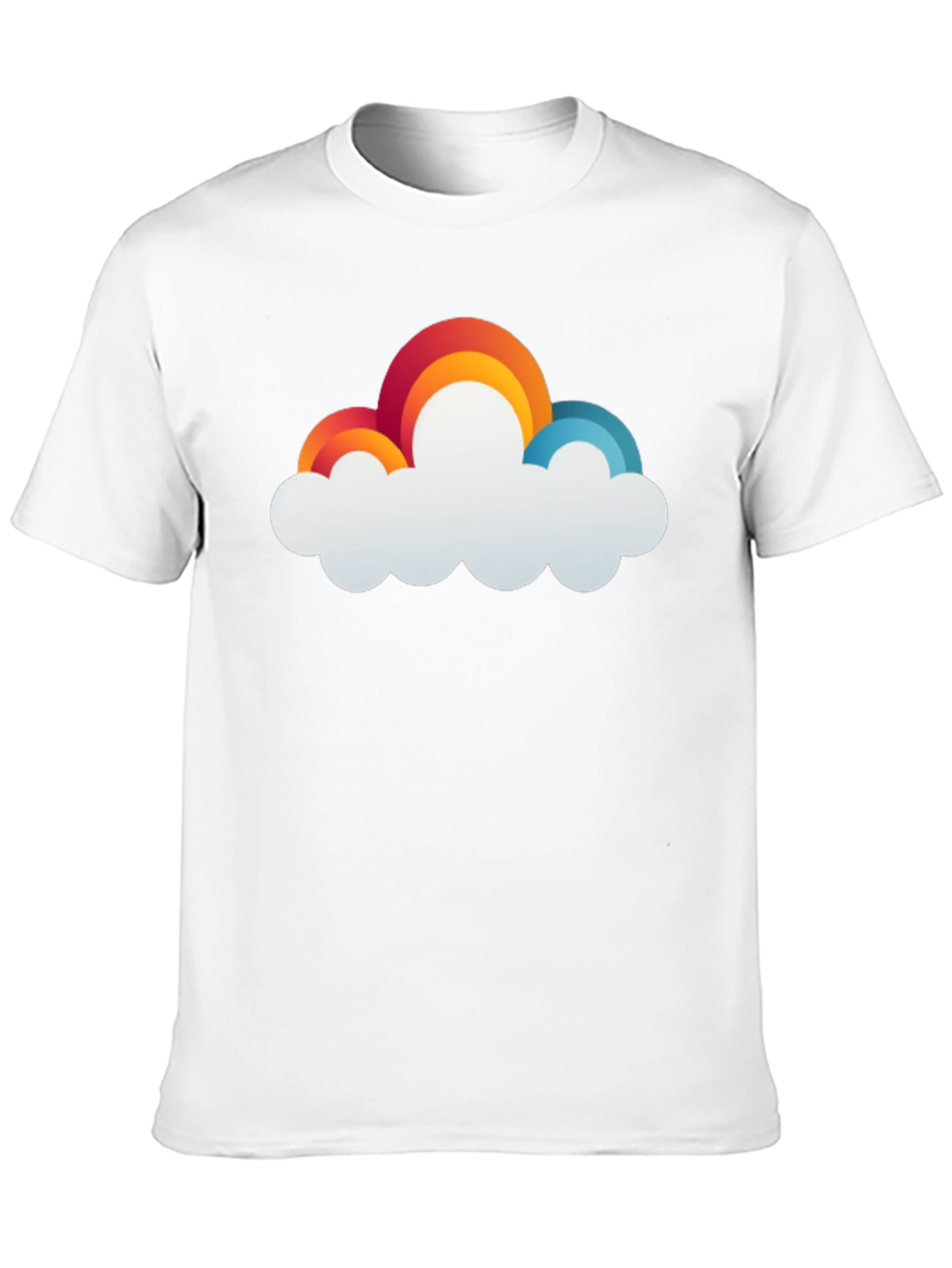 Rainbow Cloud Graphic T-Shirt - Comfort & Style