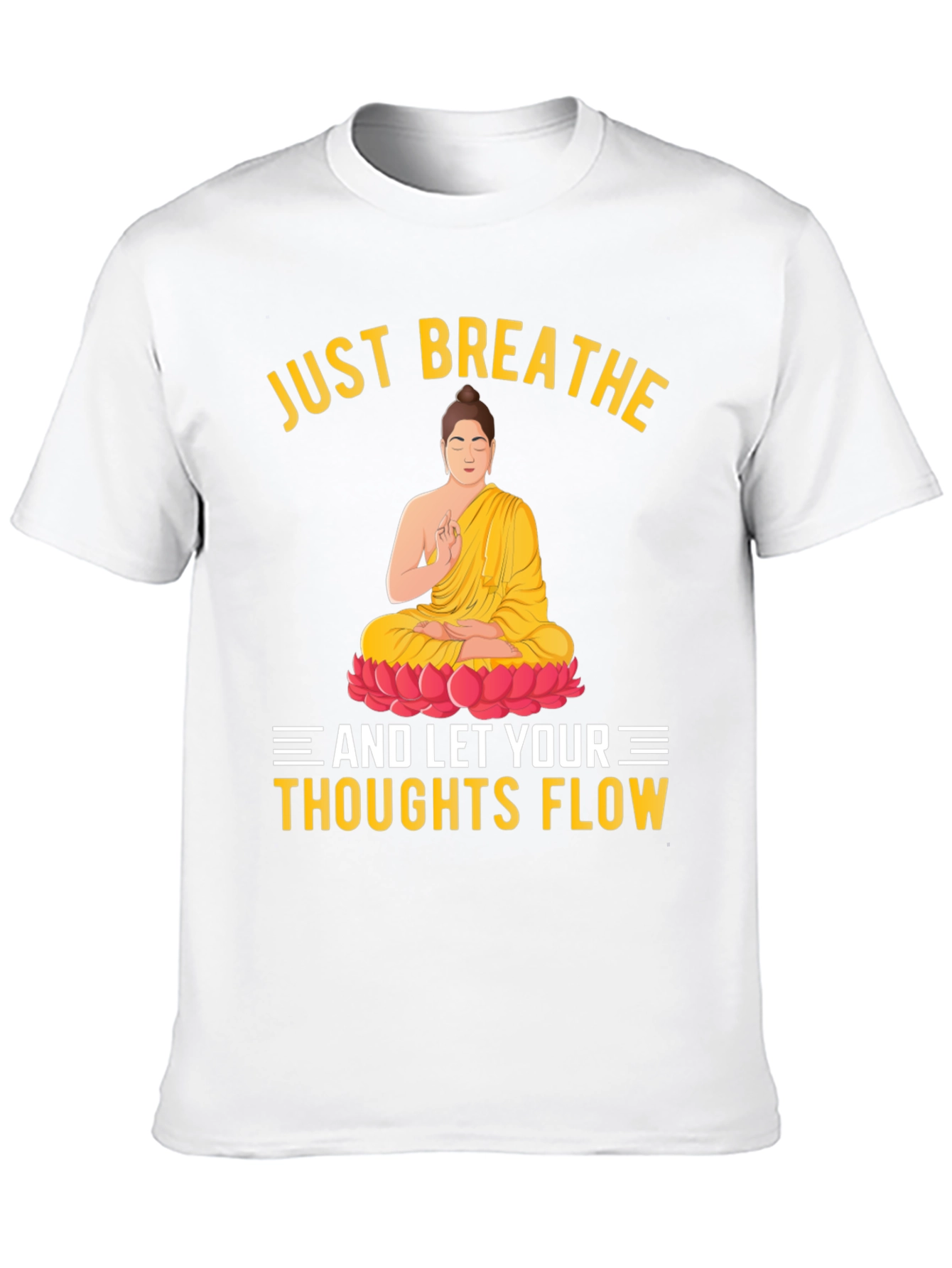 Just Breathe Buddha Graphic T-Shirt