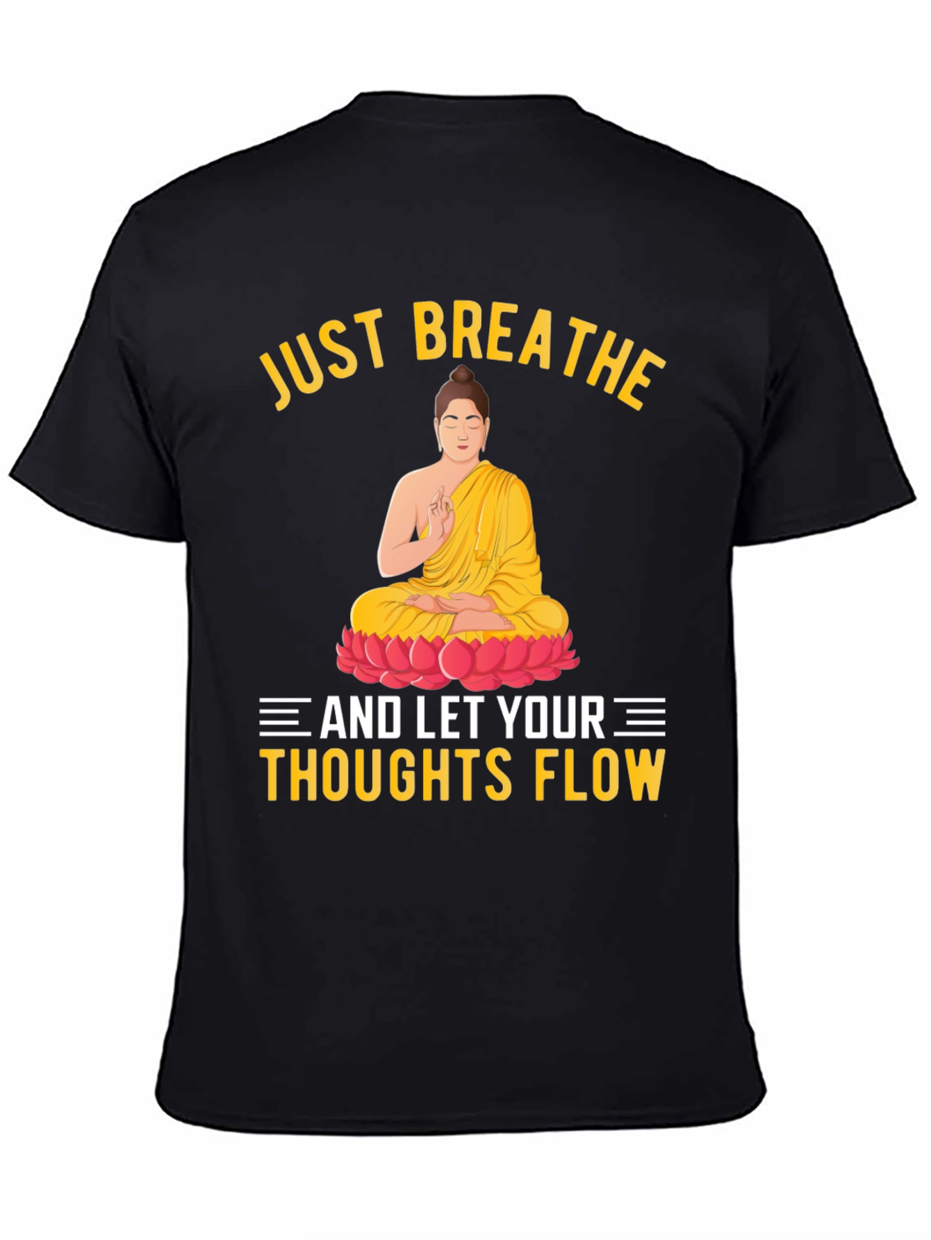 Just Breathe Buddha Graphic T-Shirt