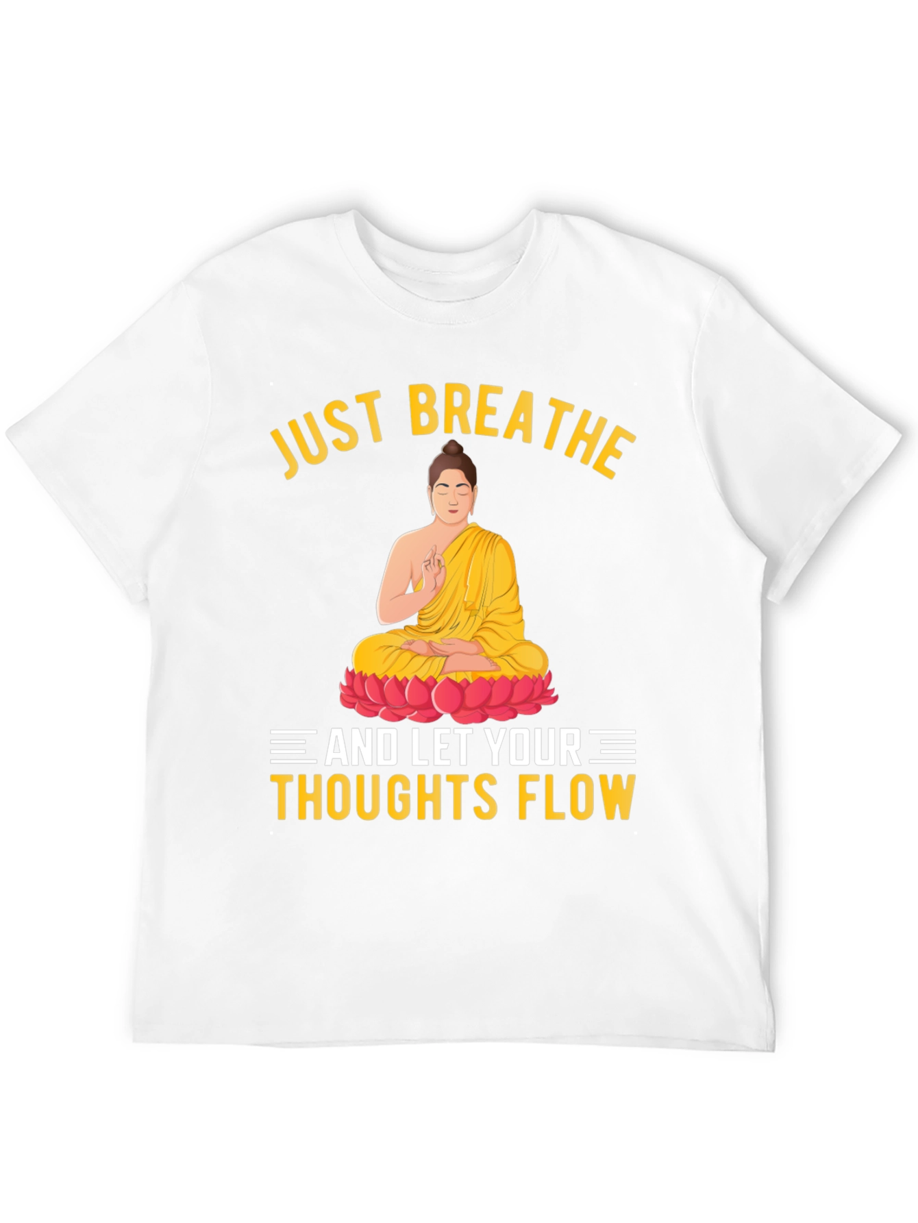 Just Breathe Buddha Graphic T-Shirt