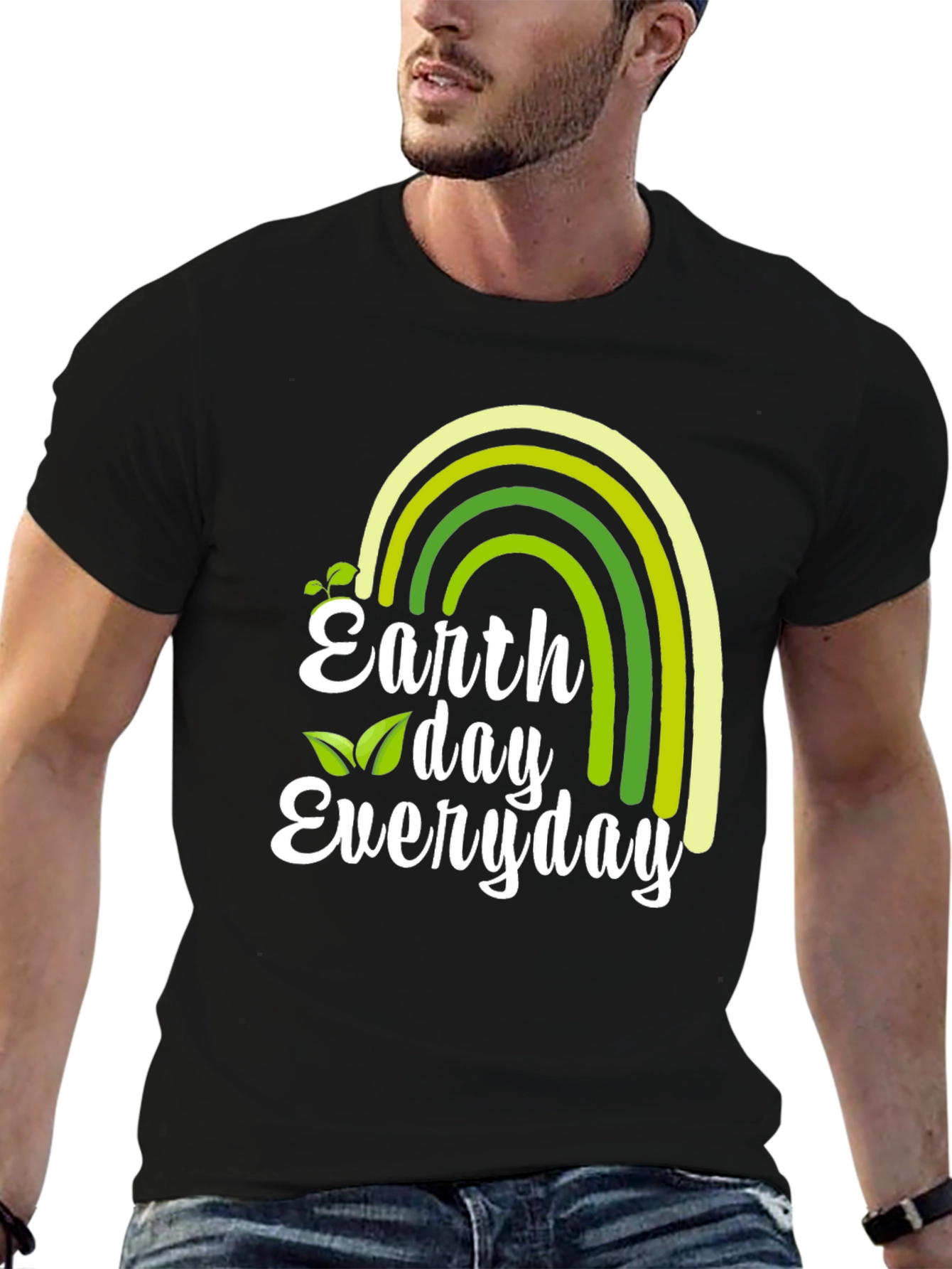 Earth Day Everyday T-Shirt - Green Rainbow Graphic Tee