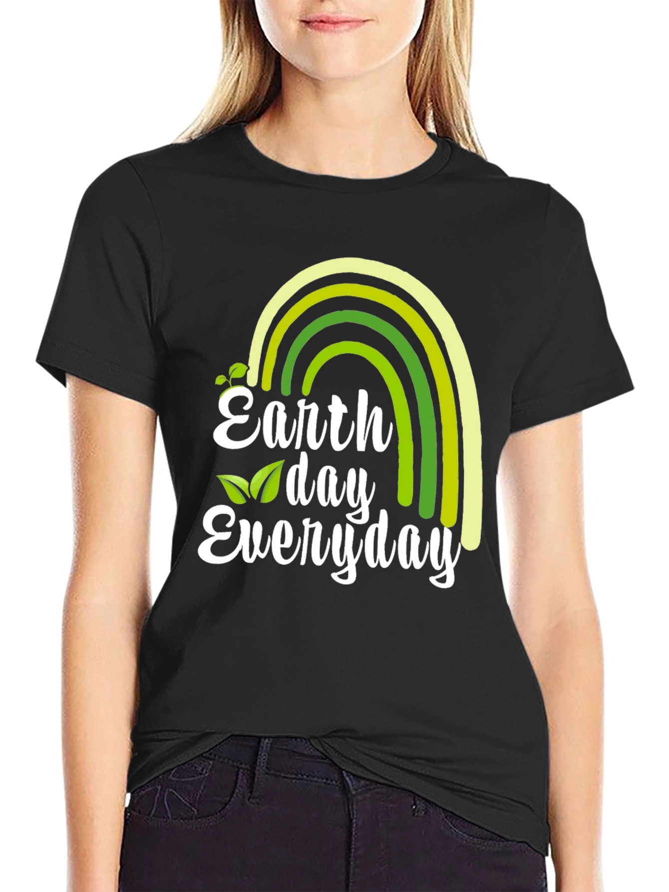Earth Day Everyday T-Shirt - Green Rainbow Graphic Tee