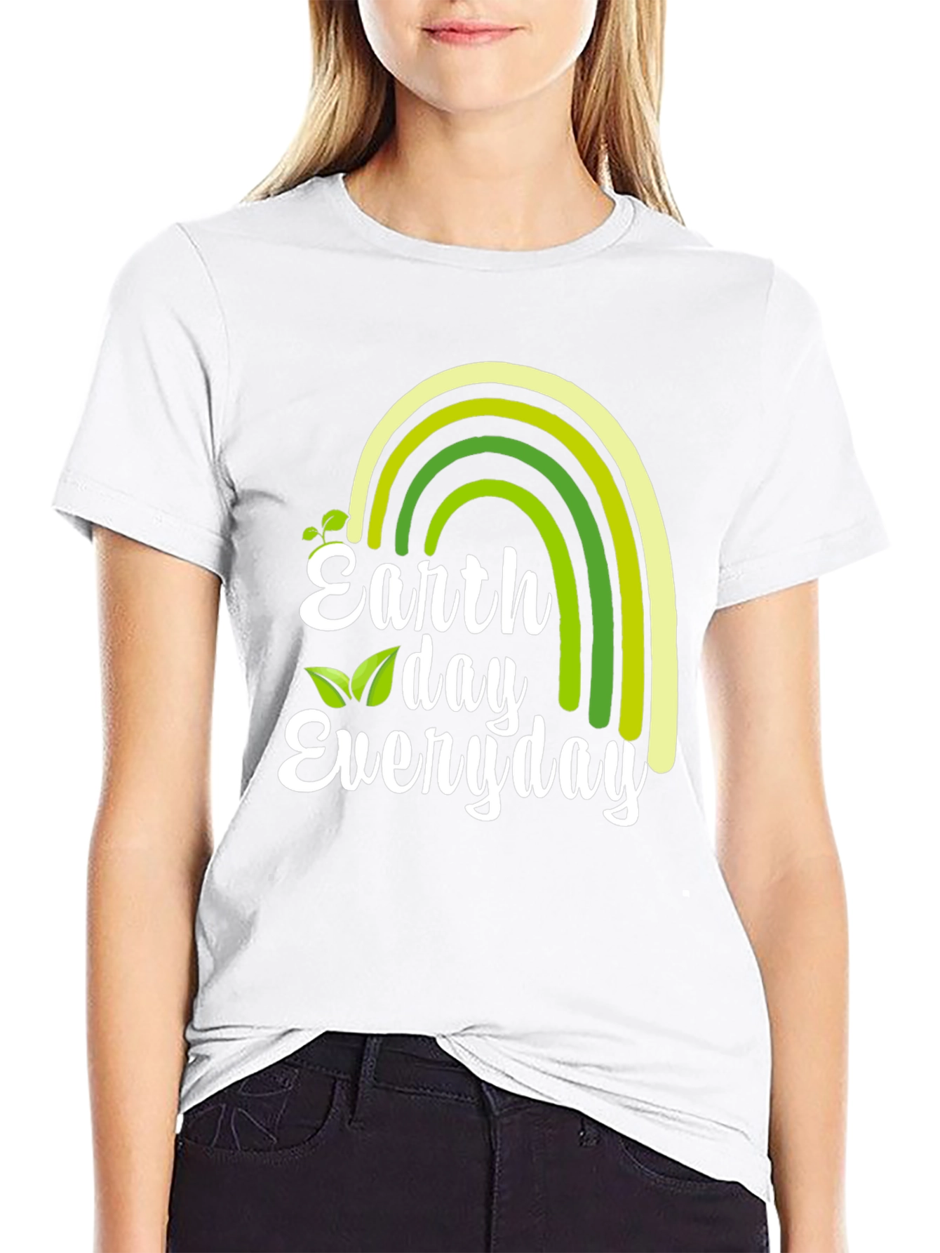 Earth Day Everyday T-Shirt - Green Rainbow Graphic Tee