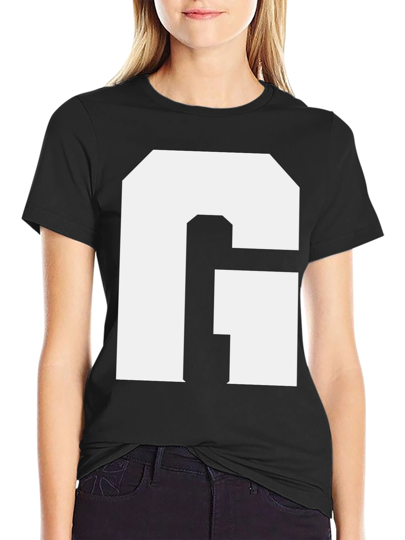 Bold Initial G Graphic Tee - Black