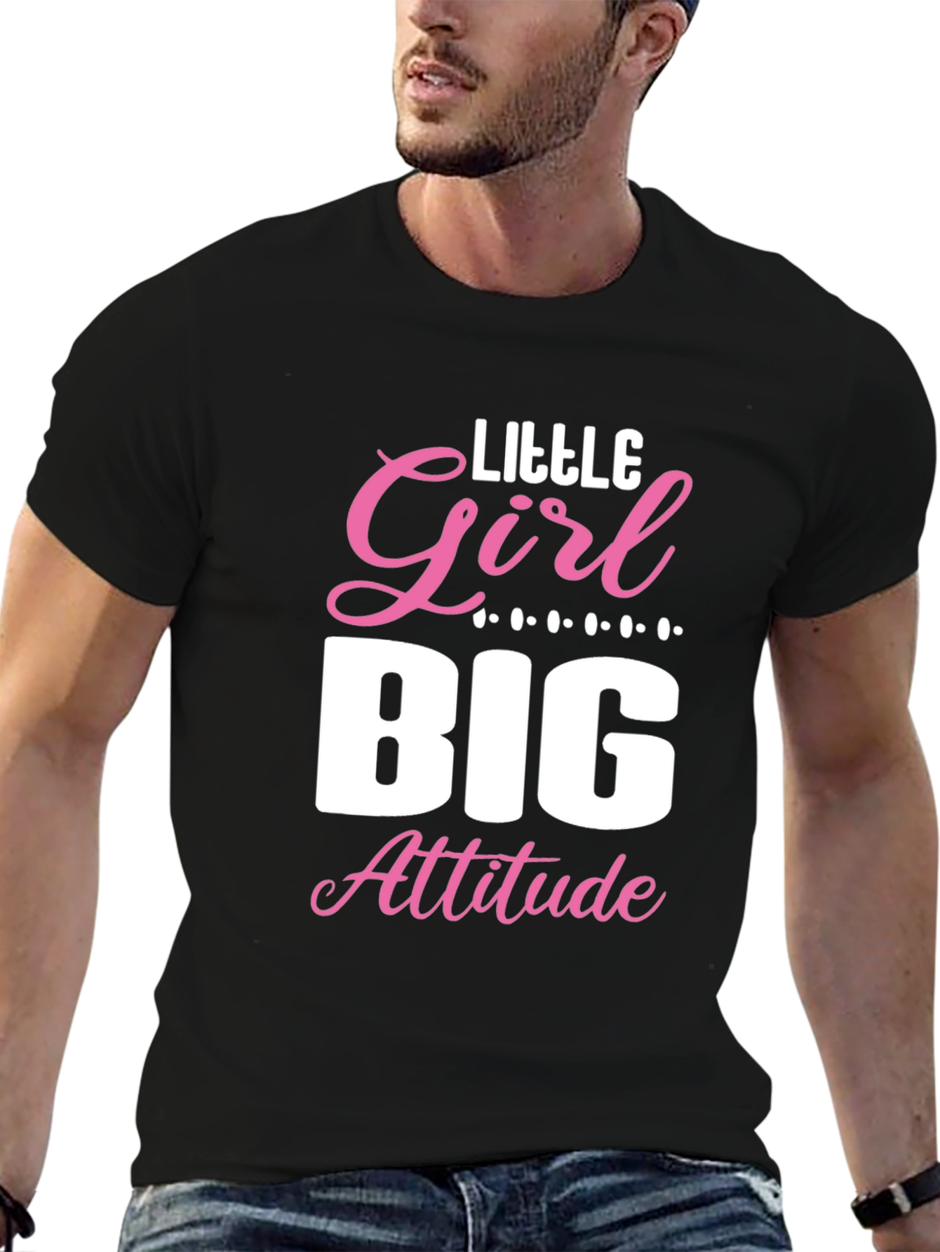 Little Girl Big Attitude Graphic Tee - Black