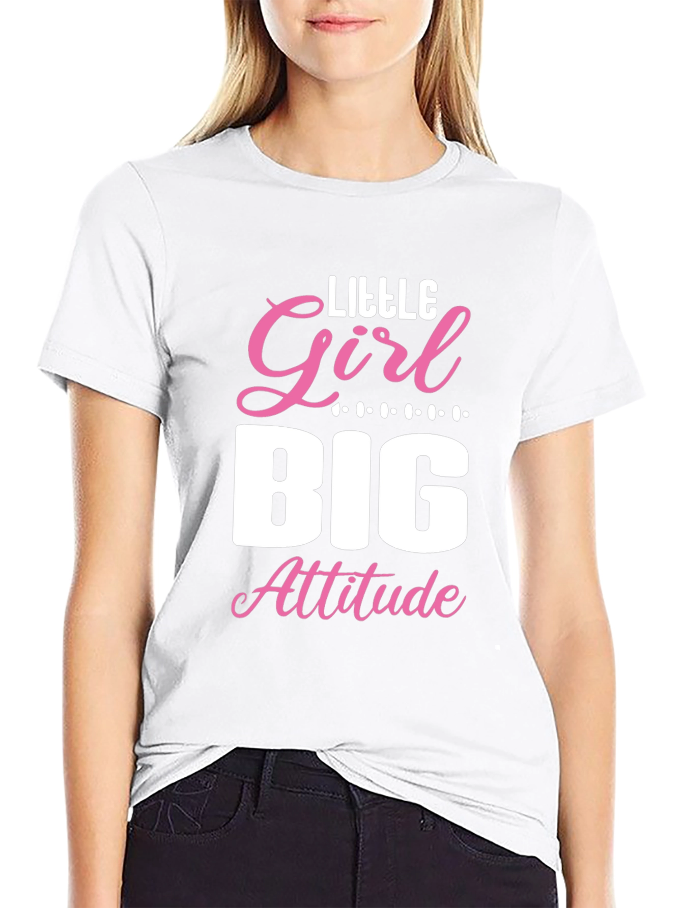 Little Girl Big Attitude Graphic Tee - Black
