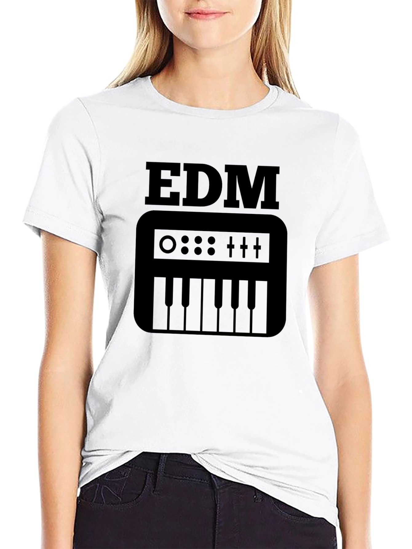 EDM Music Keyboard T-Shirt - Black Graphic Tee