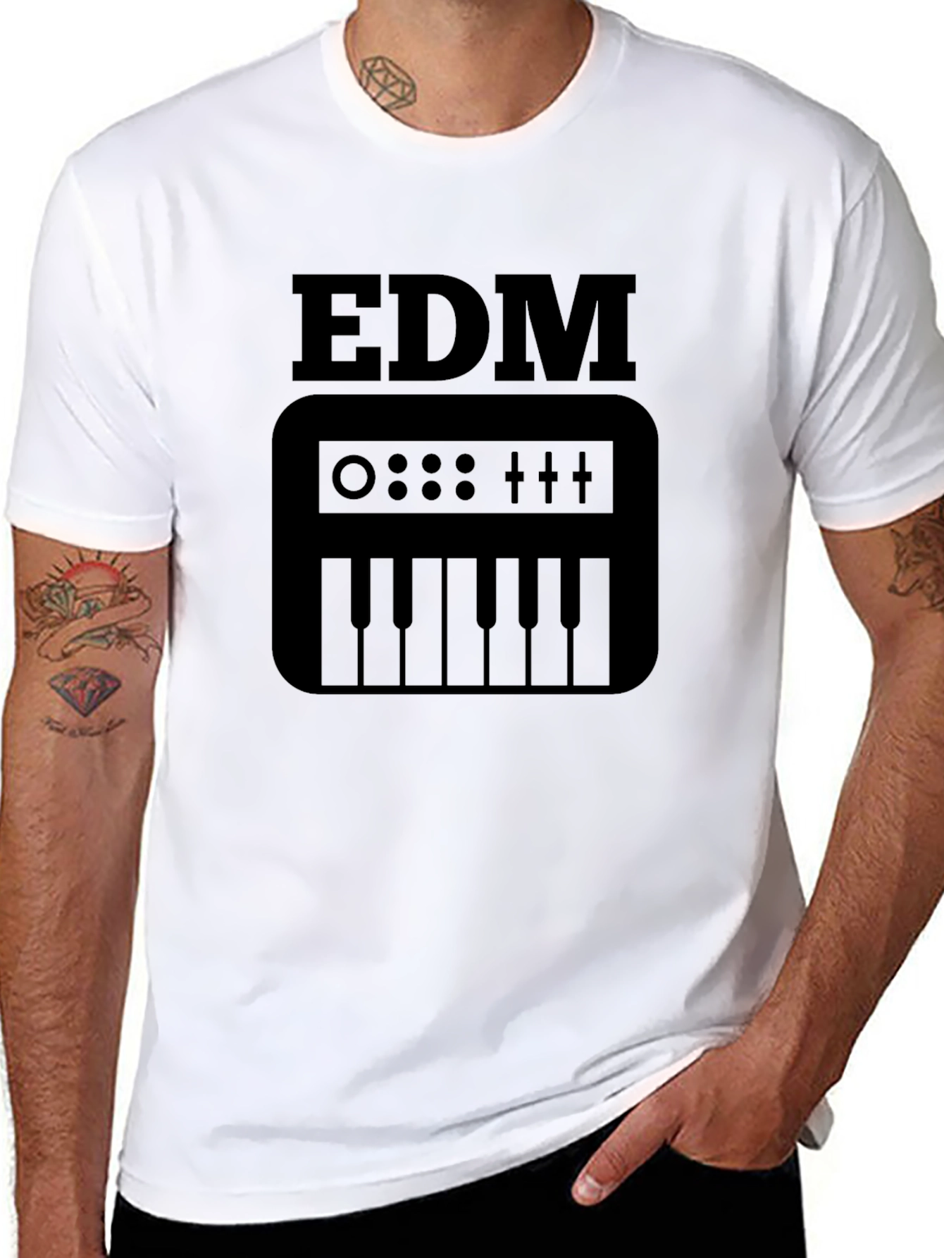 EDM Music Keyboard T-Shirt - Black Graphic Tee