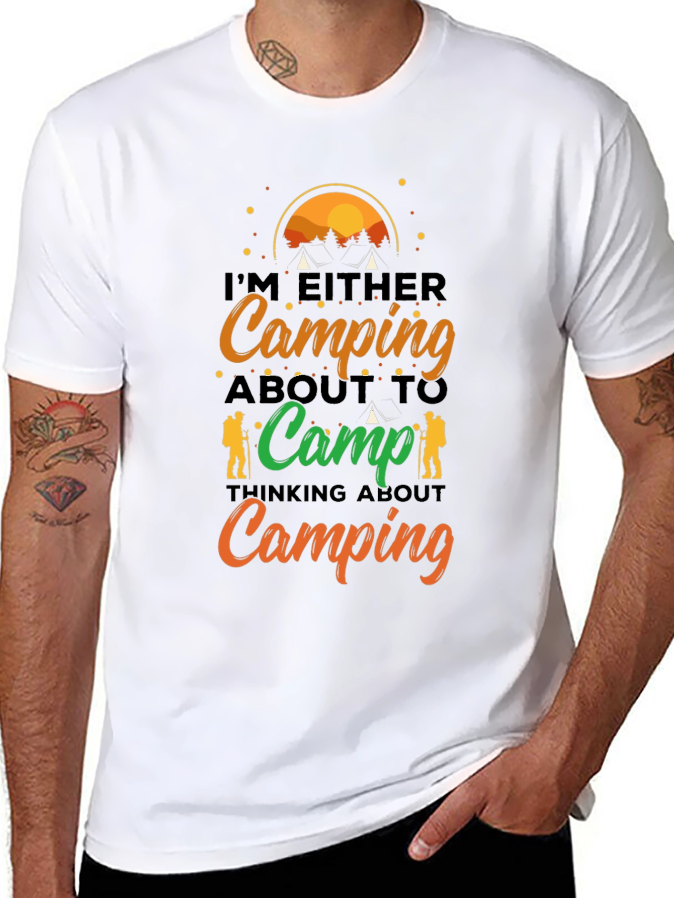 Camping T-Shirt: Im Either Camping...