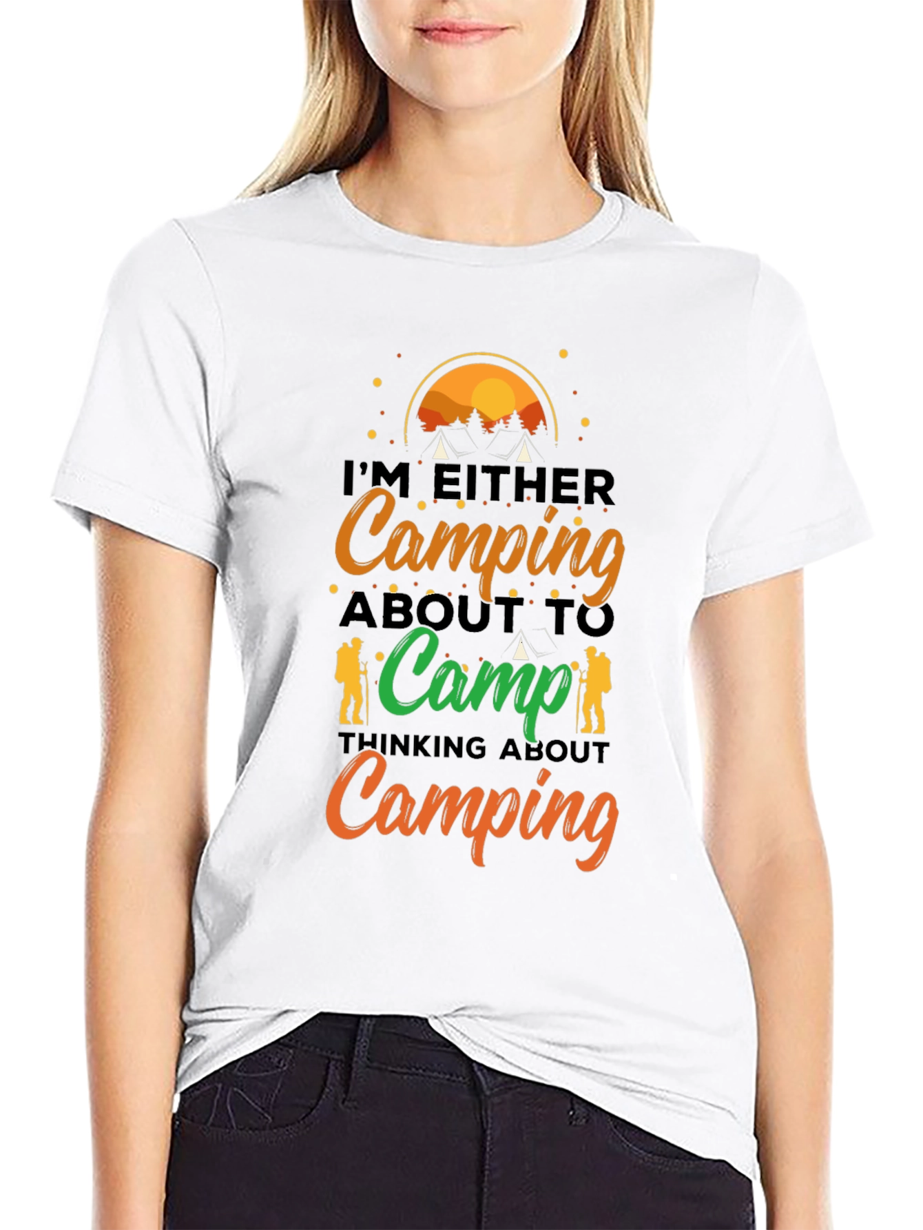 Camping T-Shirt: Im Either Camping...