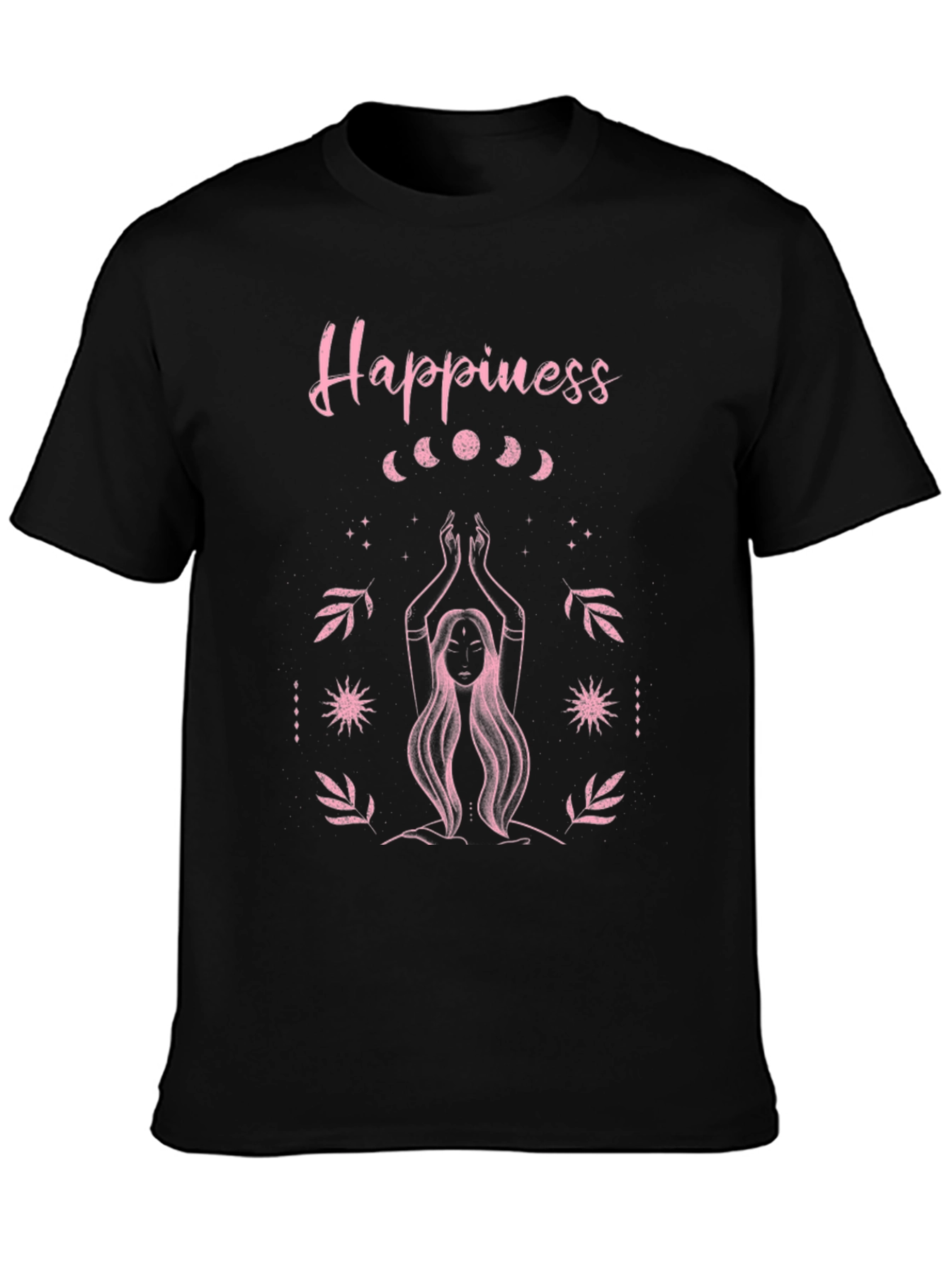 Happiness Graphic T-Shirt - Moon Phase Yoga Tee