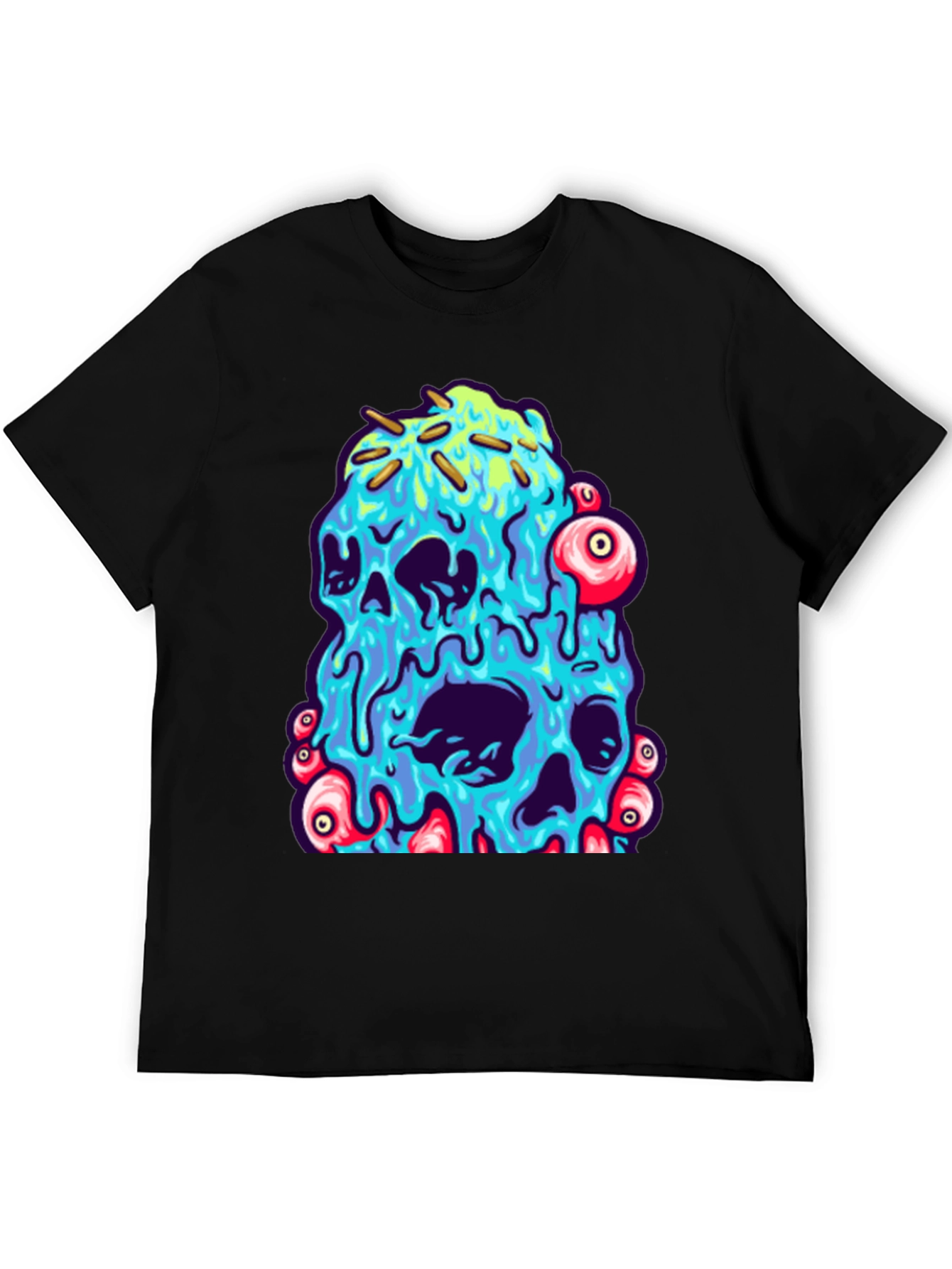 Melting Skull Graphic Tee - Unique Design