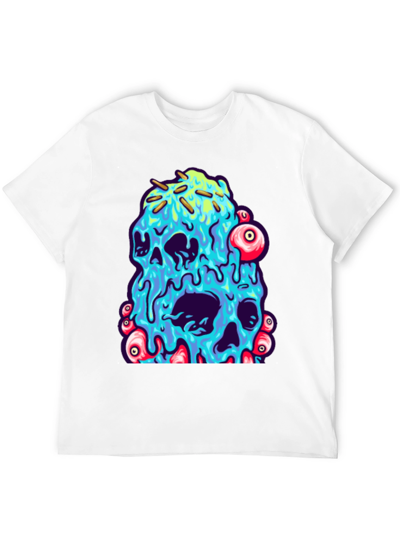 Melting Skull Graphic Tee - Unique Design