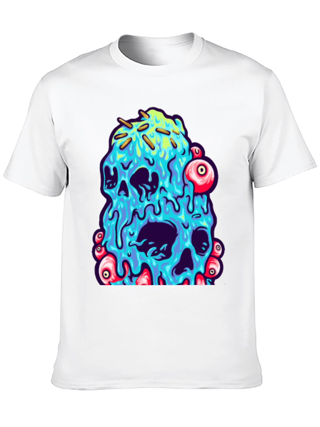 Melting Skull Graphic Tee - Unique Design