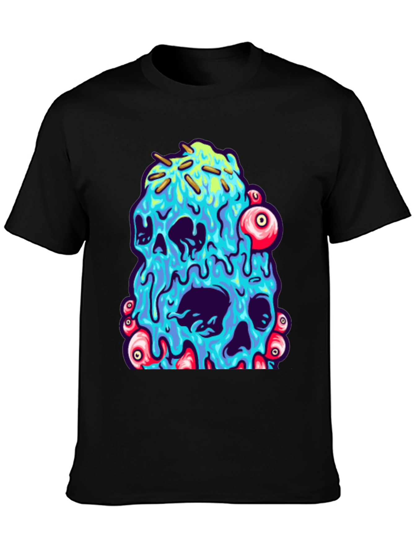 Melting Skull Graphic Tee - Unique Design