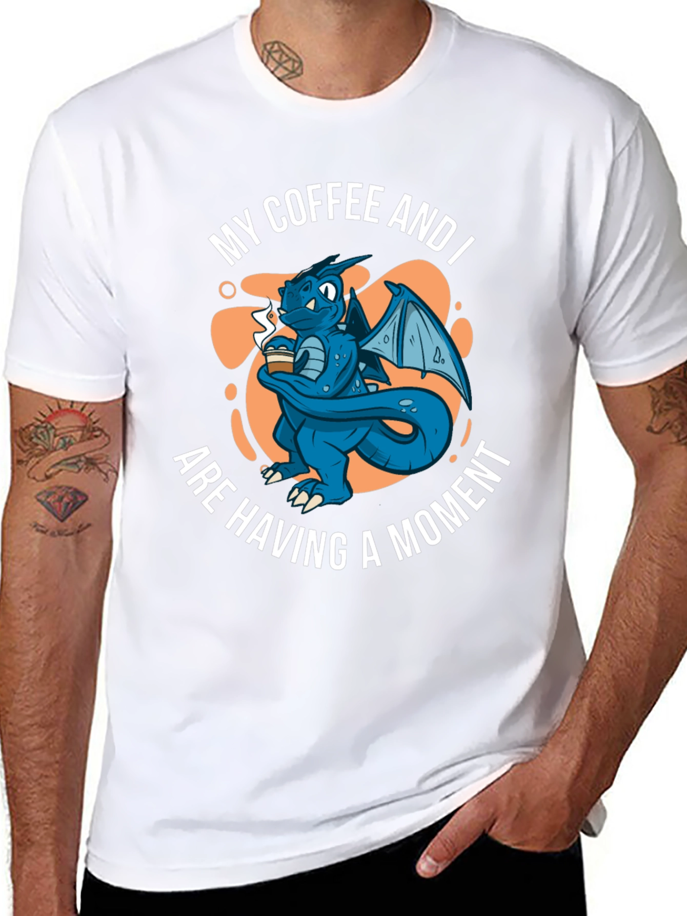 Dragon Coffee Moment Black T-Shirt