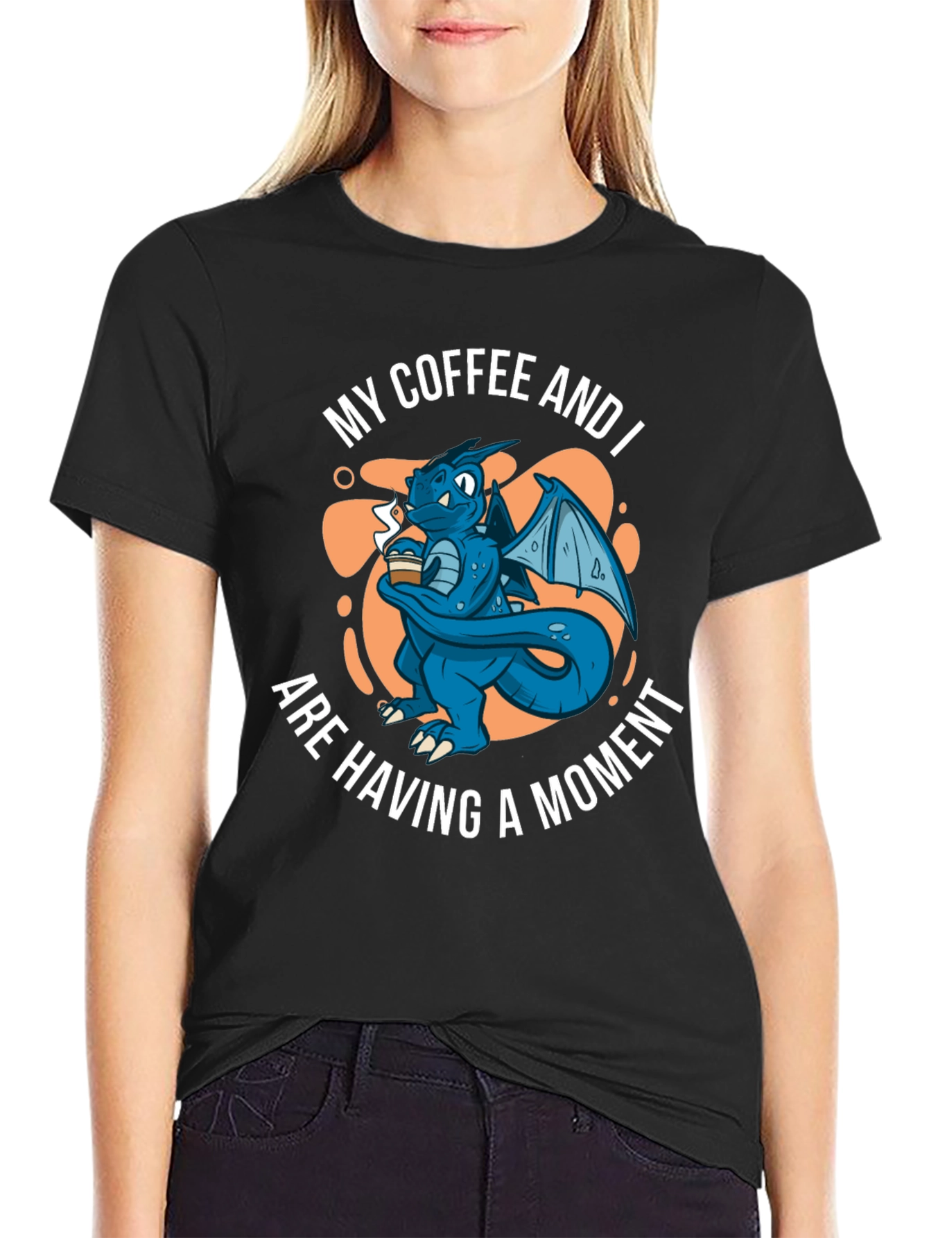 Dragon Coffee Moment Black T-Shirt