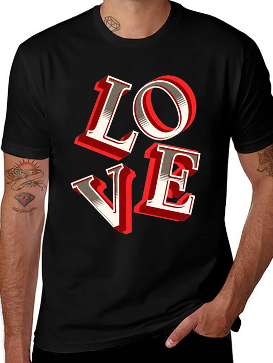 LOVE Graphic Tee - Stylish Mens Black T-Shirt