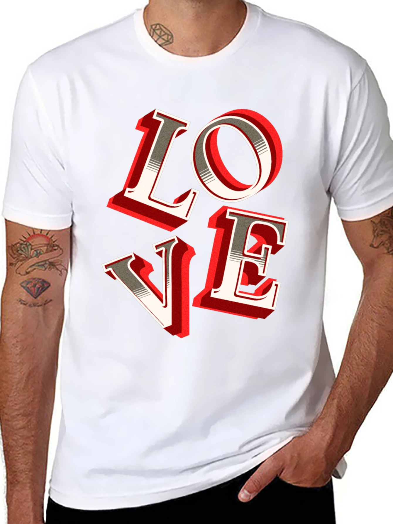 LOVE Graphic Tee - Stylish Mens Black T-Shirt