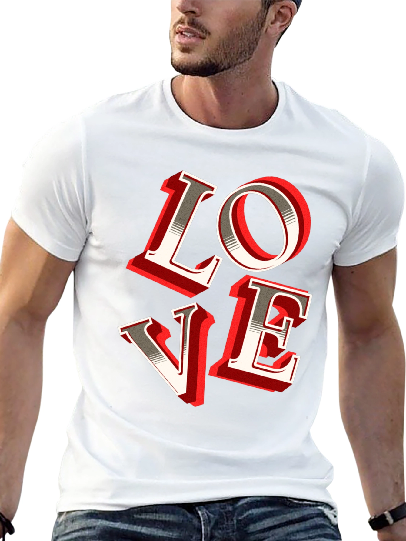 LOVE Graphic Tee - Stylish Mens Black T-Shirt