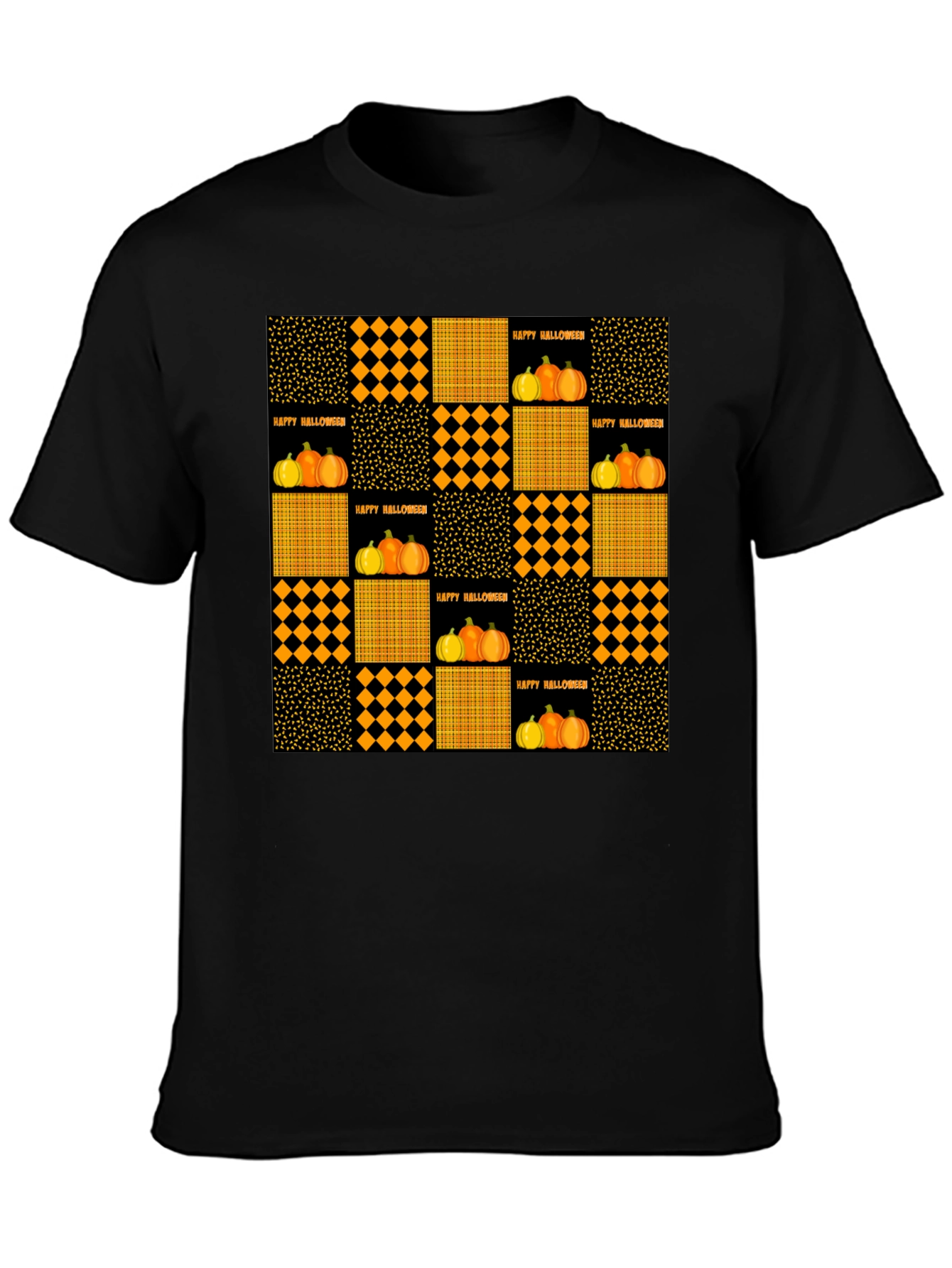 Halloween Quilt Patch T-Shirt