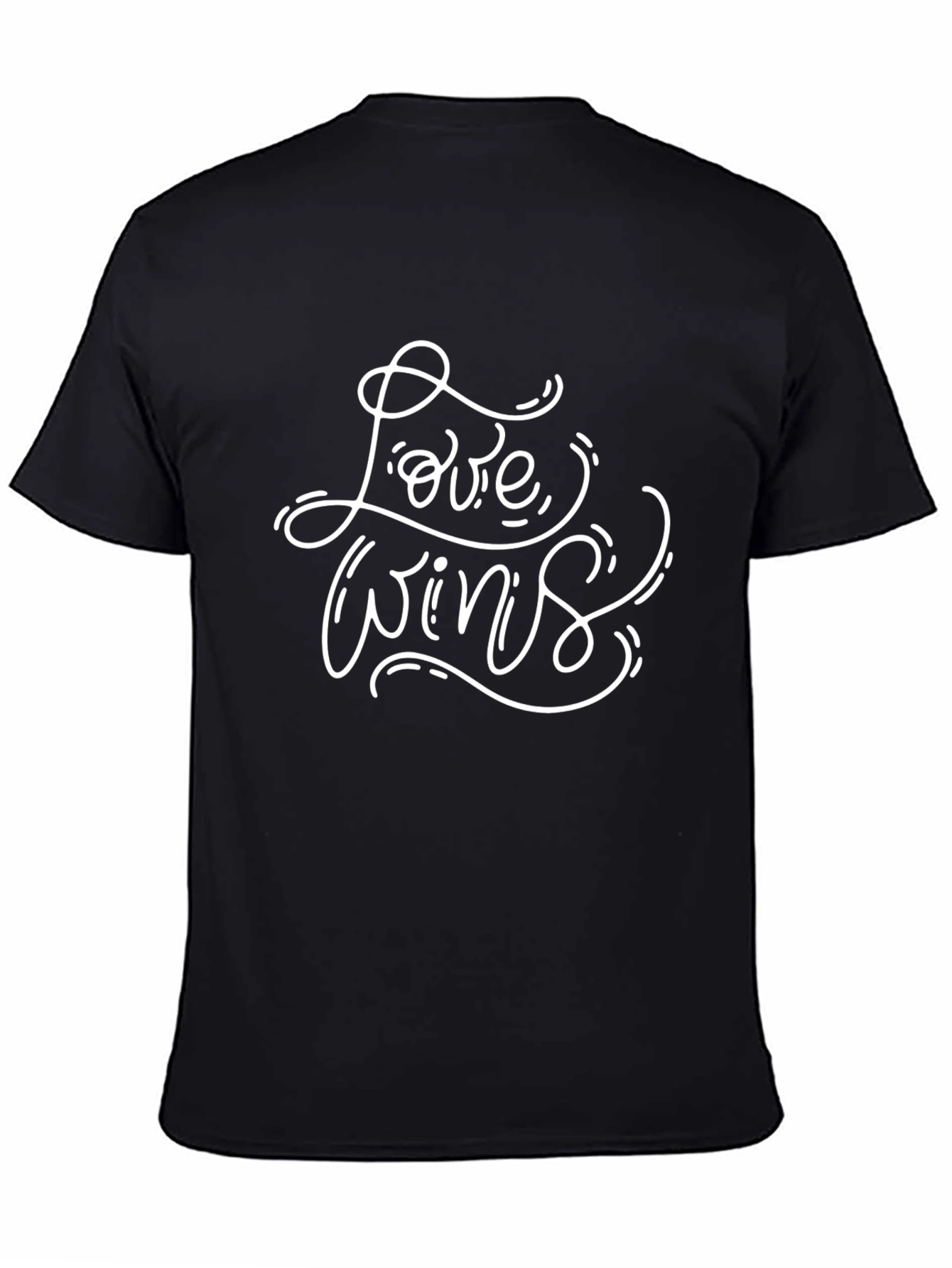 Love Wins Graphic Tee - Black Cotton Casual T-Shirt