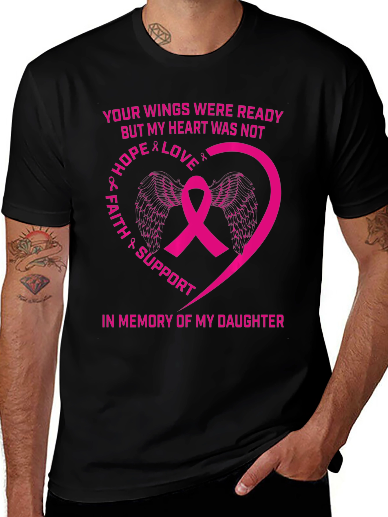 Breast Cancer Awareness T-Shirt Daughter Memorial