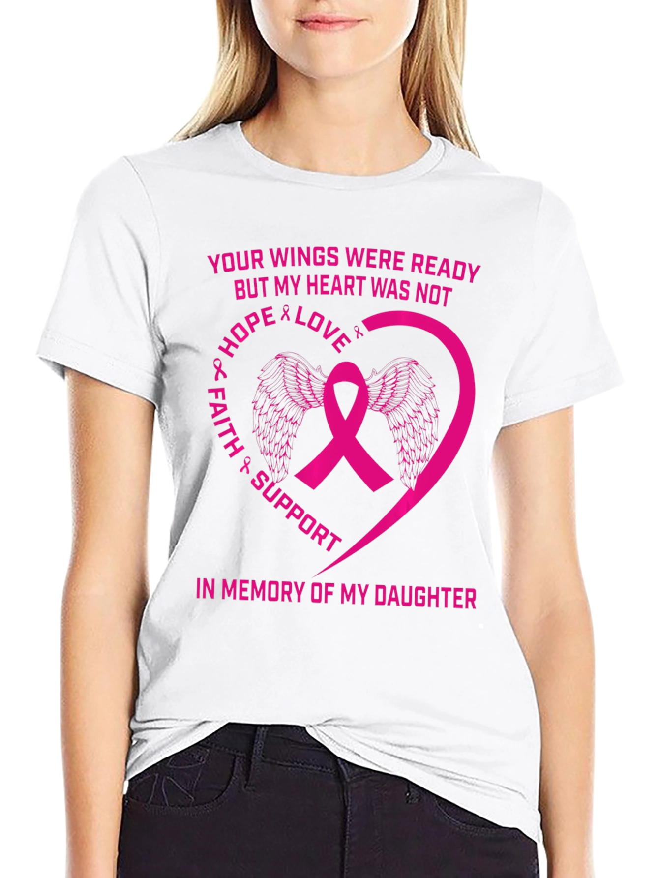 Breast Cancer Awareness T-Shirt Daughter Memorial