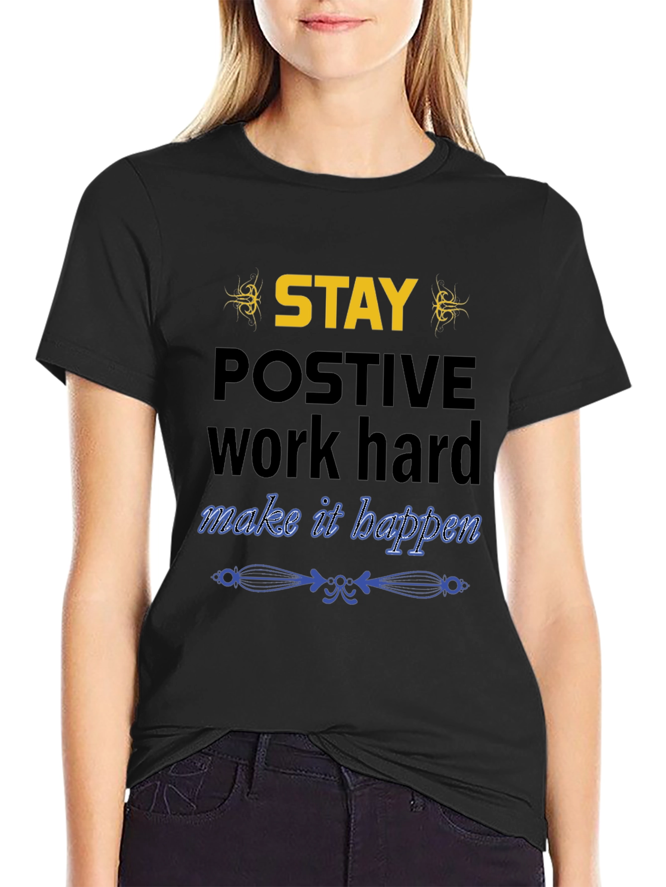 Stay Positive Graphic Print T-Shirt