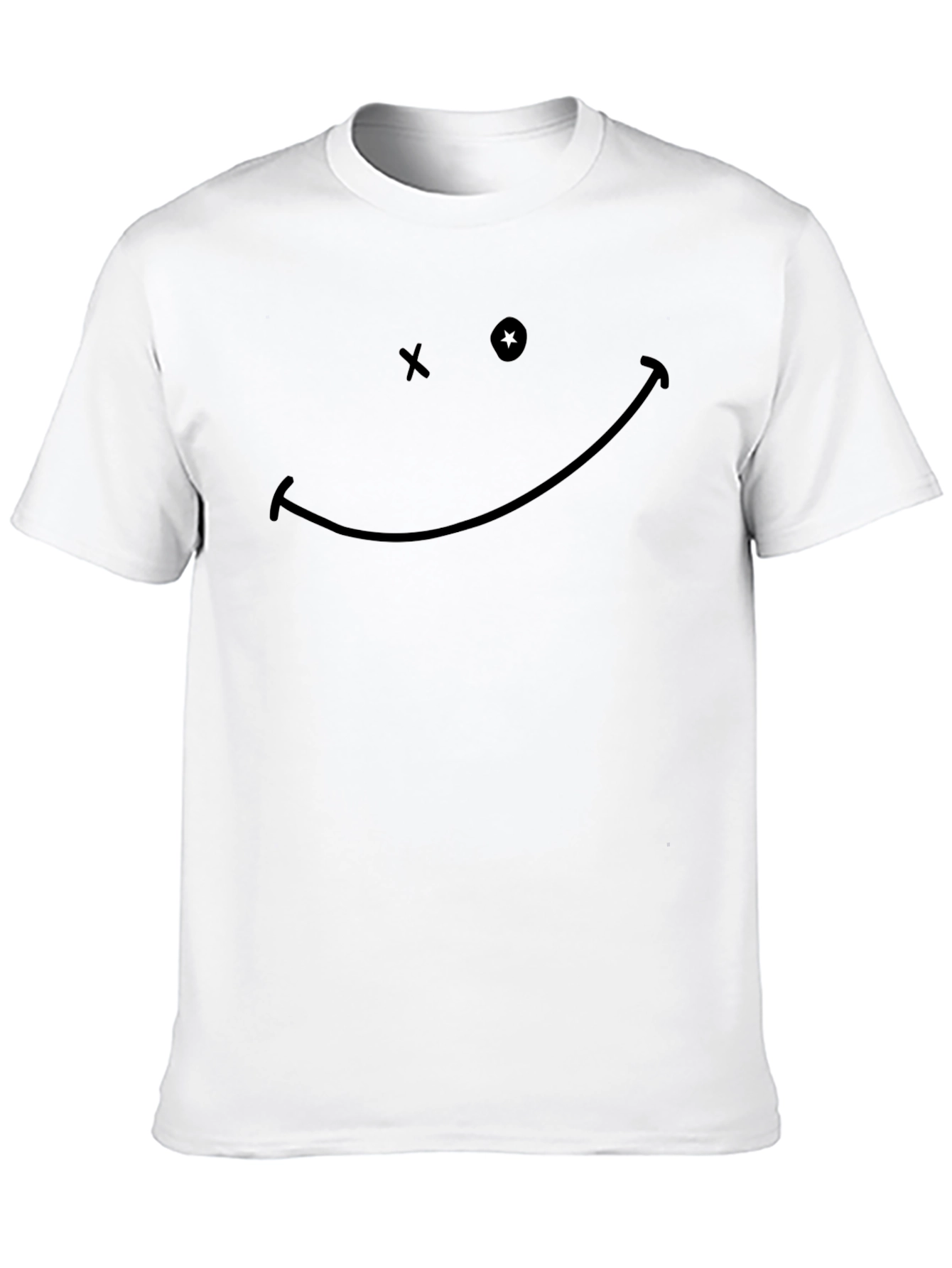 Smiley Face Graphic Tee - Soft Cotton Blend