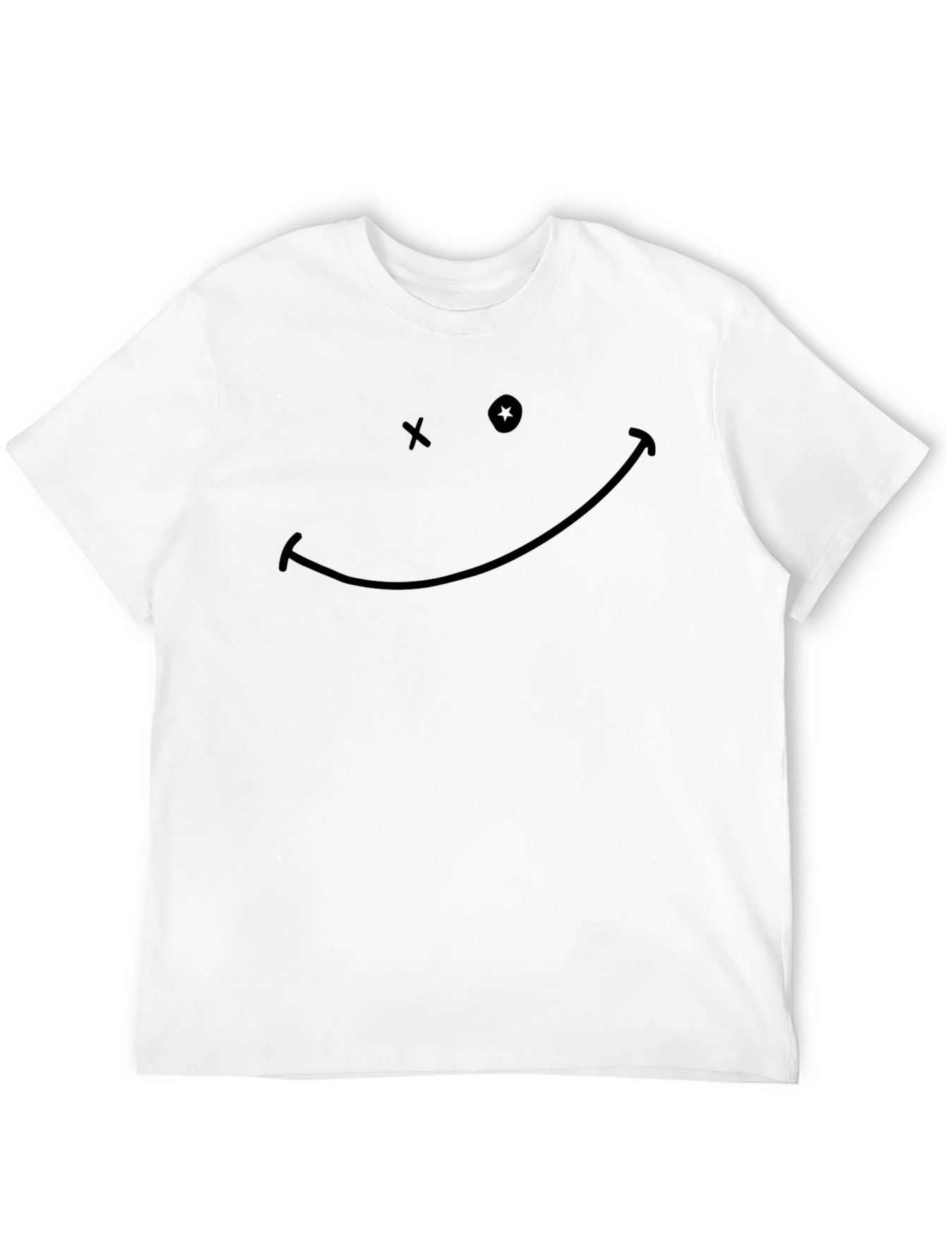 Smiley Face Graphic Tee - Soft Cotton Blend
