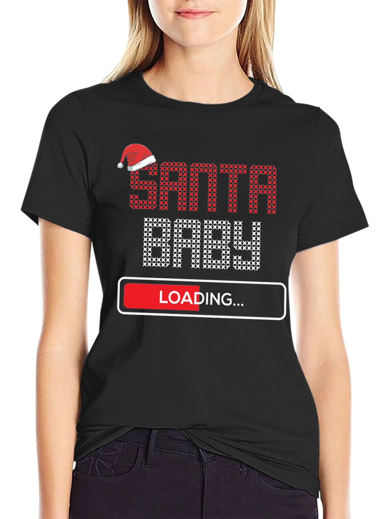 Santa Baby Loading Pregnancy Christmas T-Shirt
