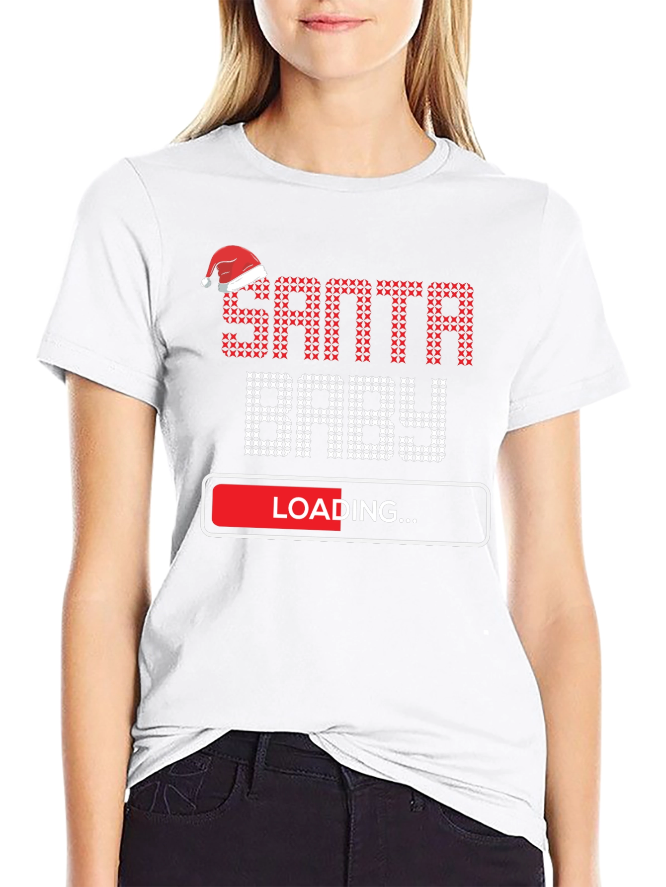 Santa Baby Loading Pregnancy Christmas T-Shirt